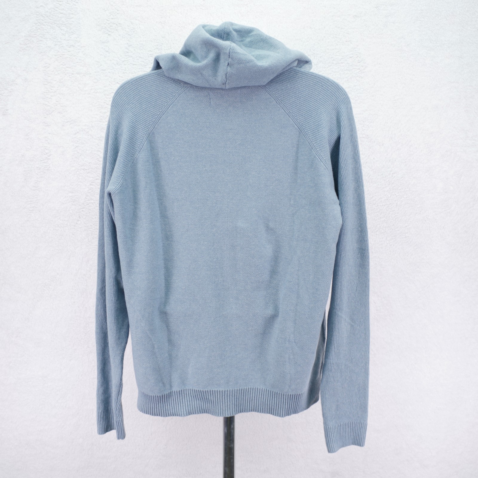 Modern Ambition Men’s Blue Knit Full Zip Hooded Sweater XL Pockets