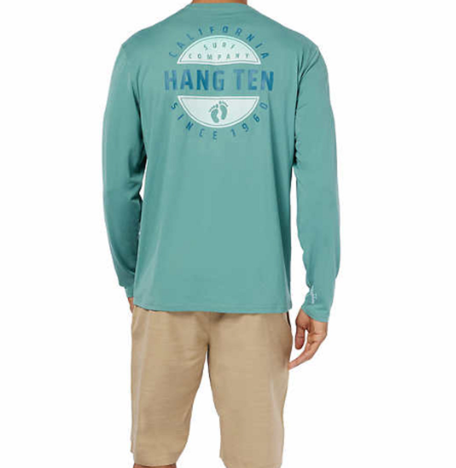 New Hang Ten Men’s Long Sleeve Sun Tee Shirt UPF 50+ Protection Great Gift NWT
