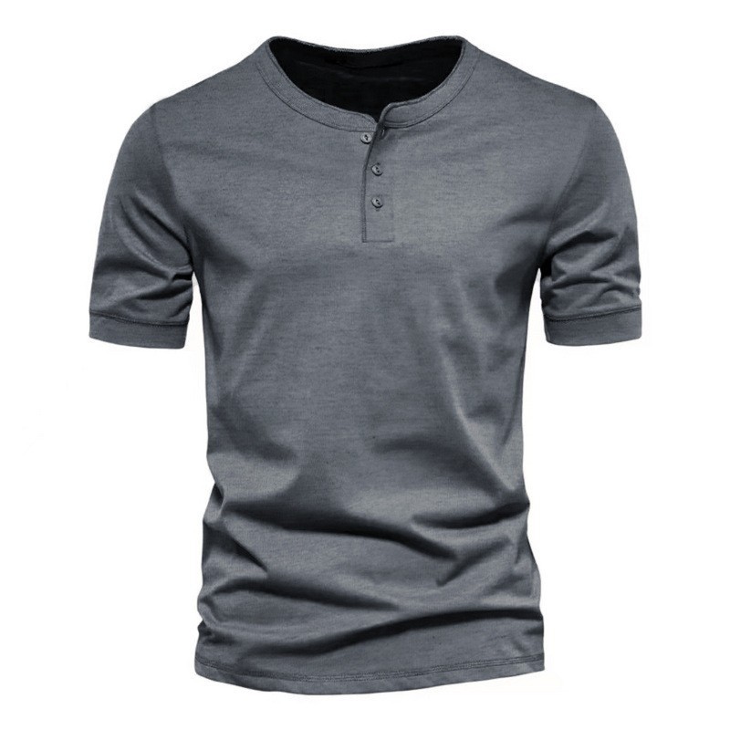 Summer American Retro Crew Neck Solid Color Casual Tee