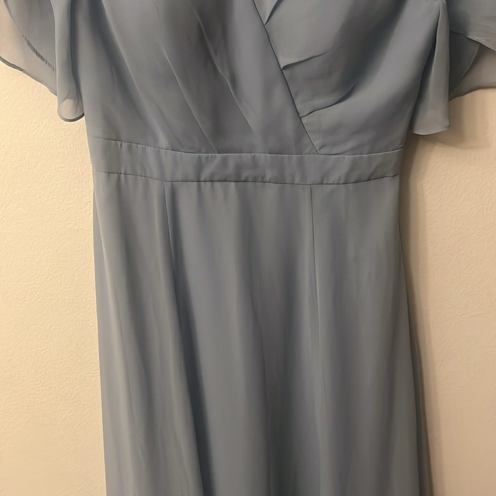 Source Unknown Blue Puff Sleeve Maxi Dress (327)Super Bowl – lady Gaga style