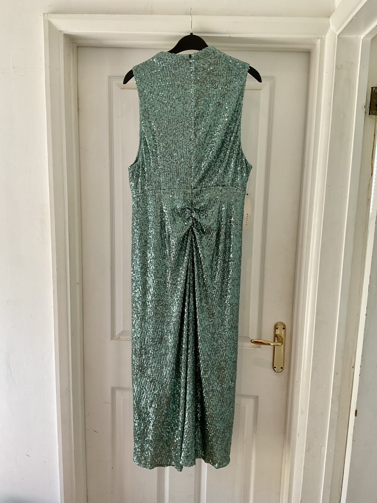Jigsaw Sequin High Neck Dress – Aqua – Size 16 – New with Tag £265