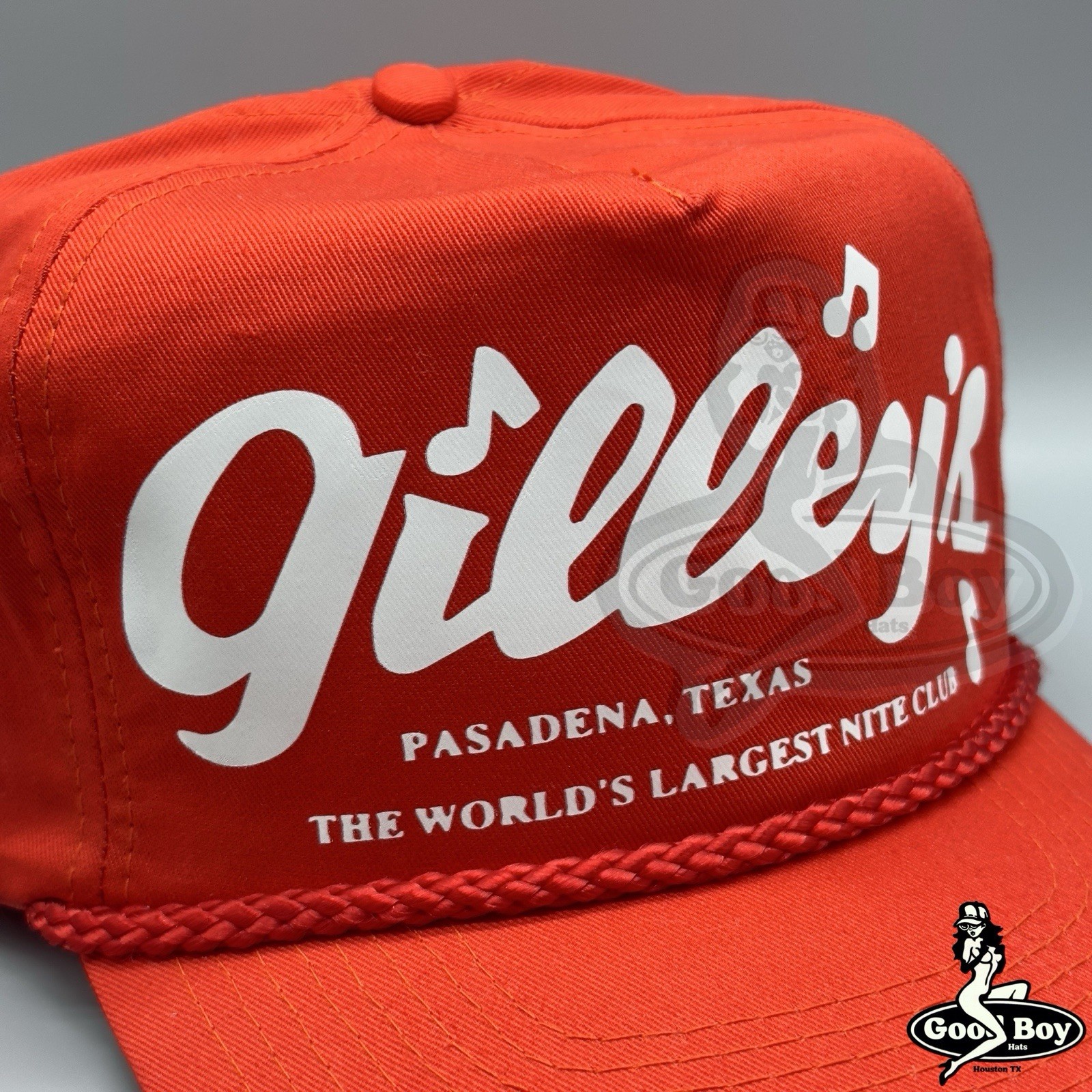 Gilley’s Urban Cowboy Hat Vintage Red Trucker Rope Cap. 80s Texas Western Wear