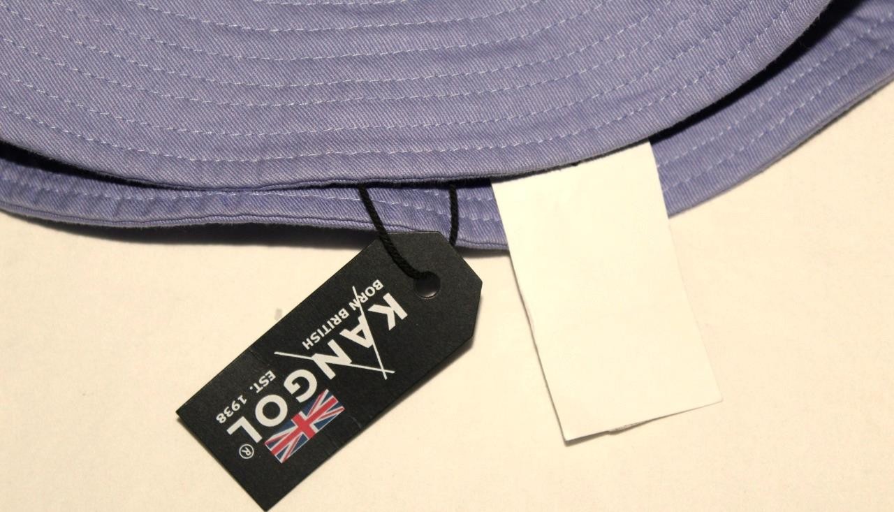 KANGOL Garment Washed Lavender Cotton Bucket Hat Cap Kangaroo Logo MEDIUM *1F