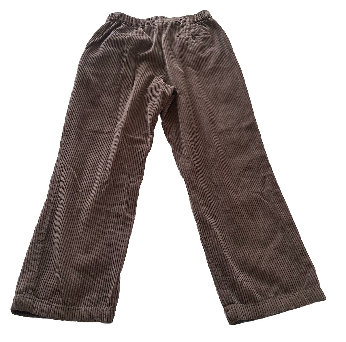 Appleseeds Brown 10P Corduroy Stretch Waist Pants Straight Leg