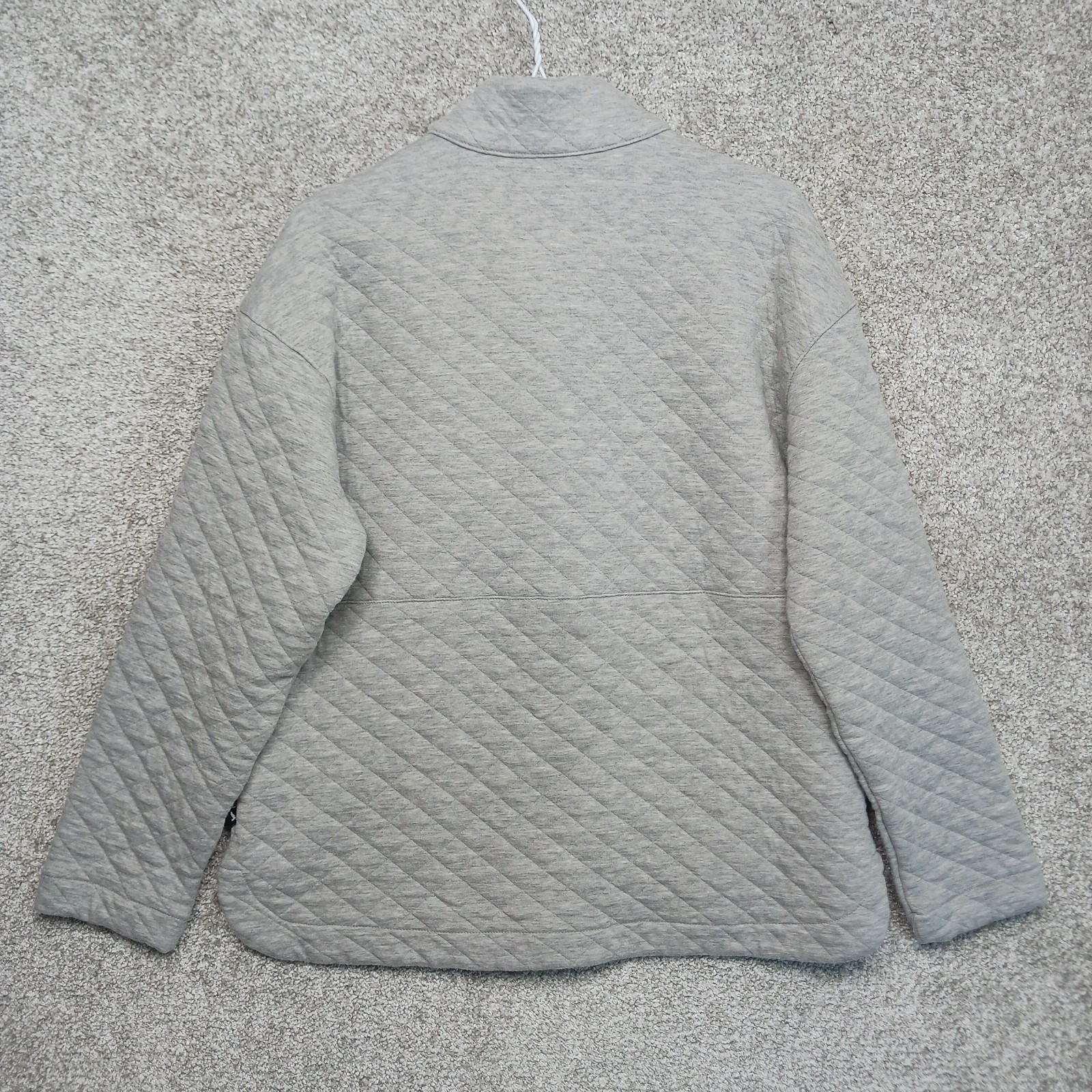 NWT Eddie Bauer Womens L Gray Quilted Kangaroo Pocket Pullover Large MSRP $99.00