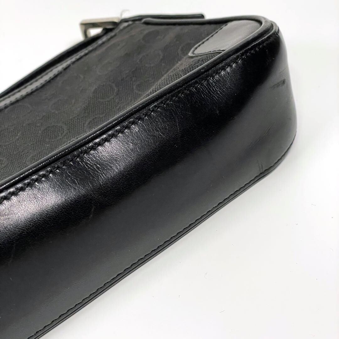 CELINE Shoulder Bag Pouch Pochette C Macadam Leather Vintage Auth From Japan