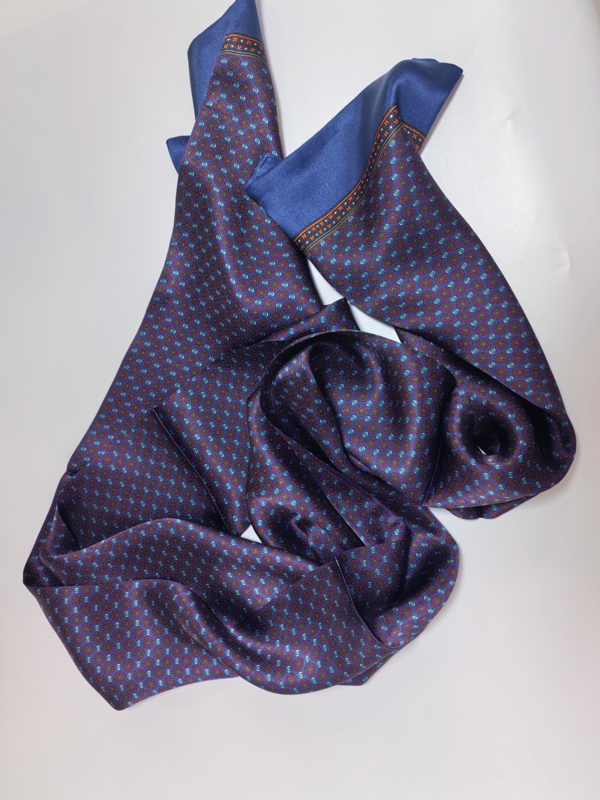 Men’s 100% Pure Silk Scarf Double Layer Neckerchief Cravat Tie Casual Business