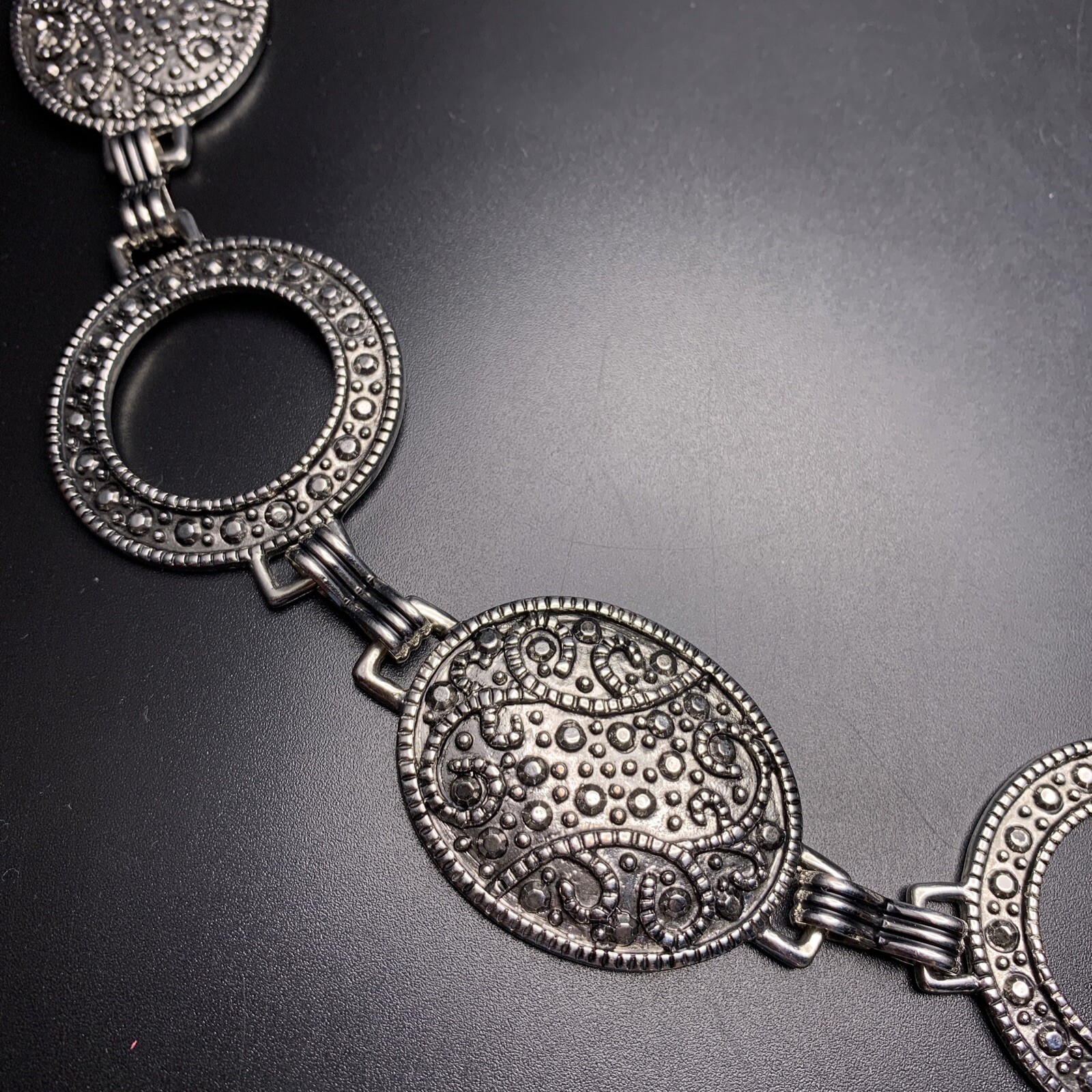 Silver Tone Belt Textured Adjustable 32 33 34 35 36 37 38 39 40 41 42 Inch