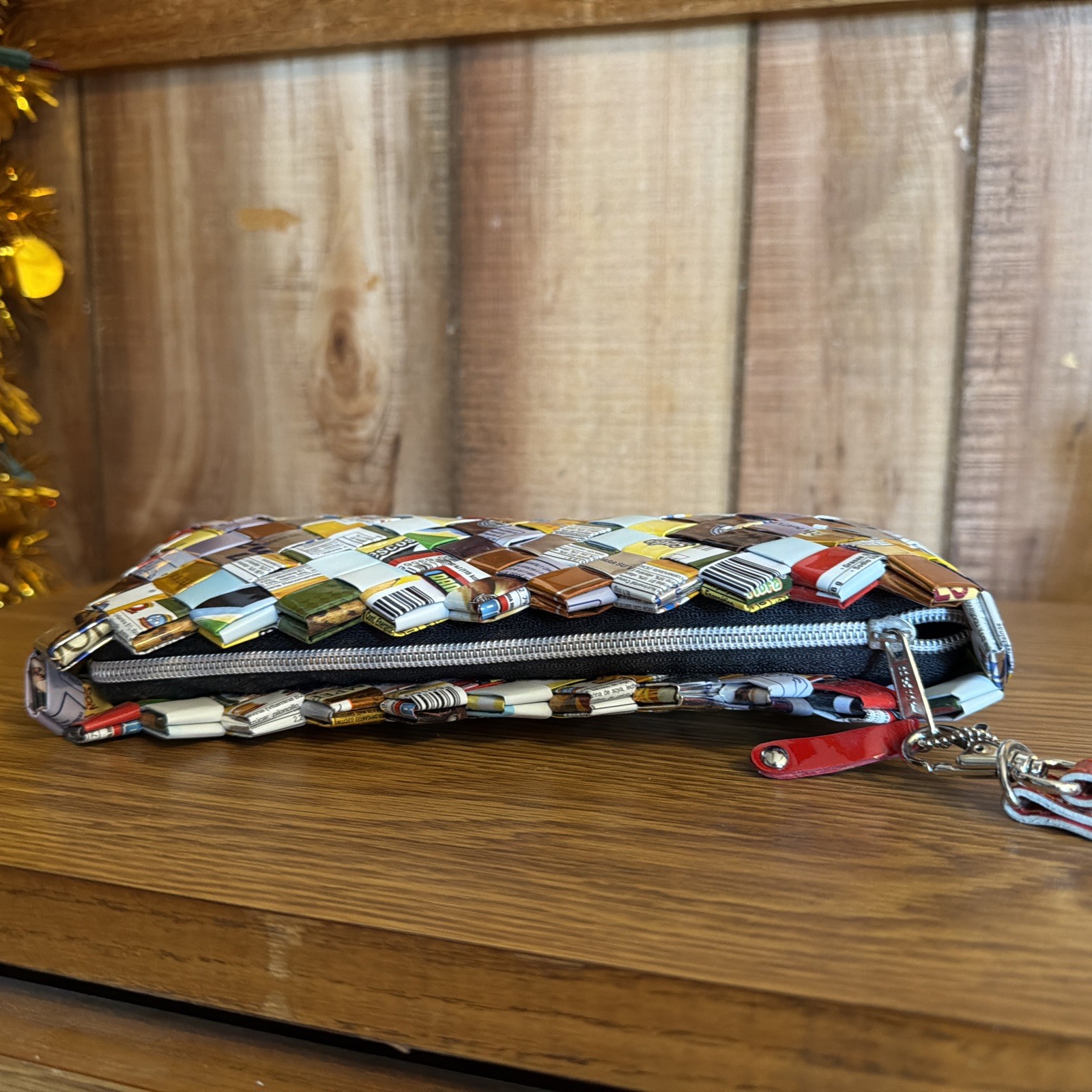 Nahui Ollin Hand Made Candy Wrapper Clutch/Wristlet Purse NWT