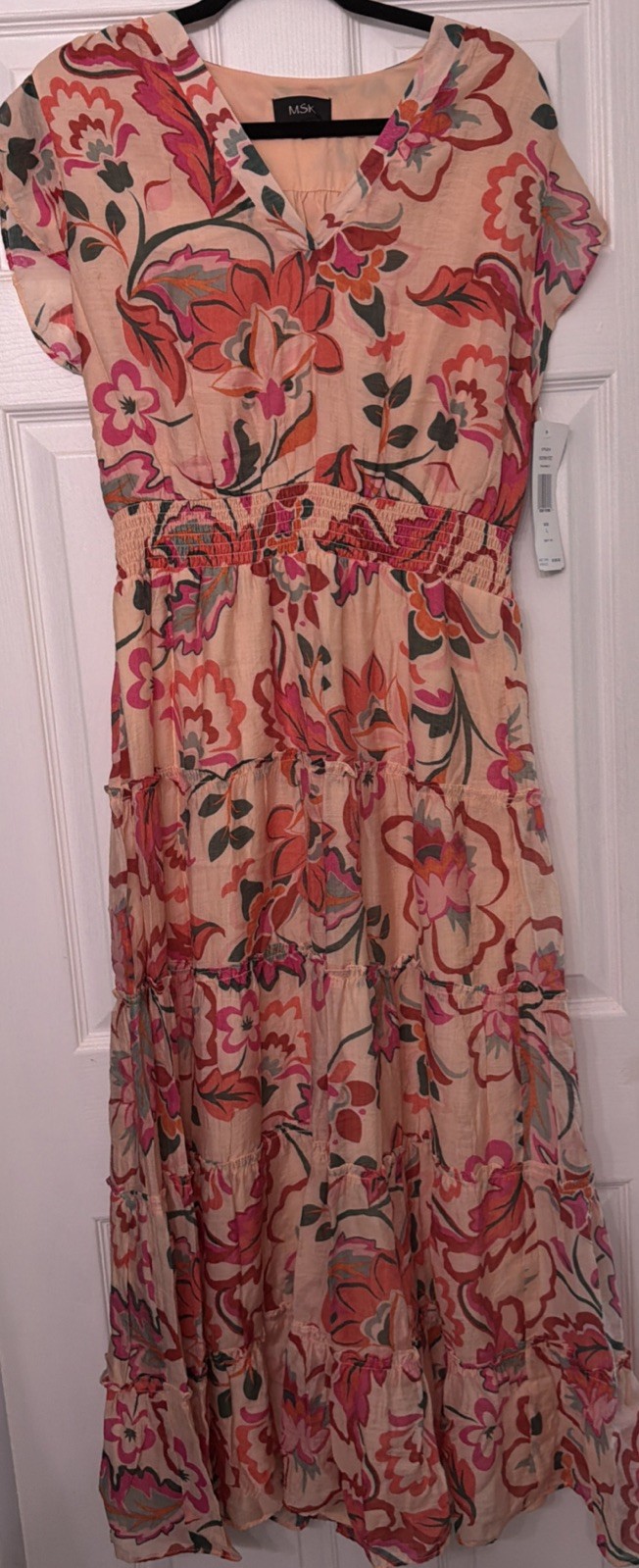 MSK Printed Chiffon A Line dress Large