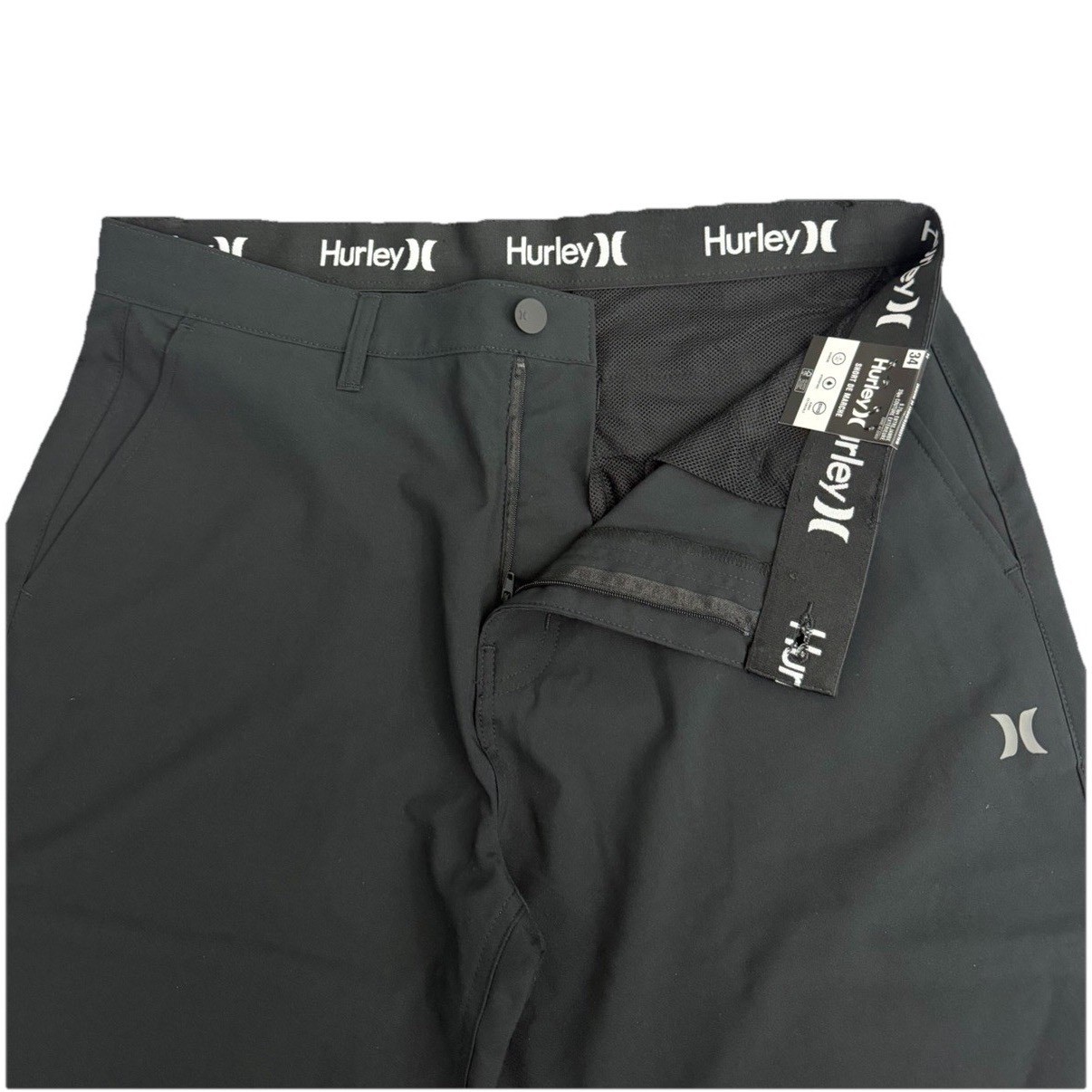 Hurley Men’s Black Size 34 Flex Terrain Hybrid Walking Shorts 9.75 In Inseam New