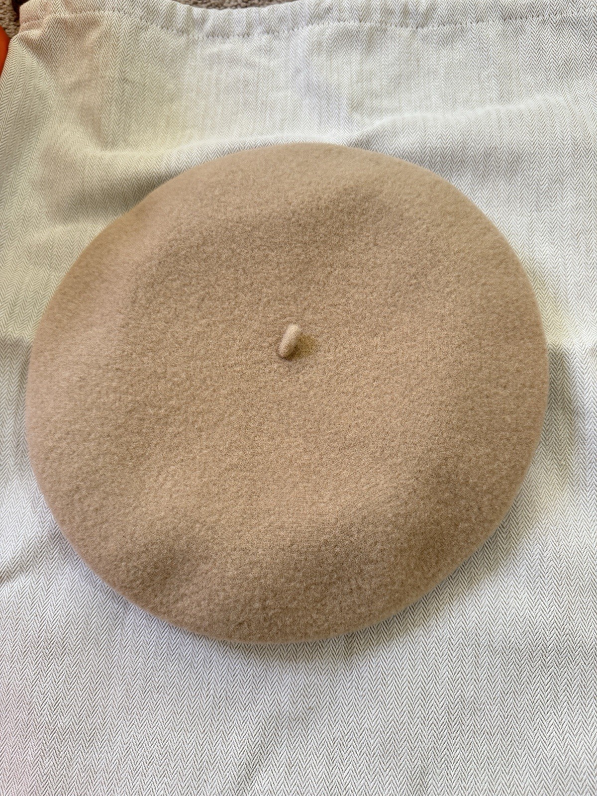 Authentic NIB Hermès Wool Felicity Beret Hat Beige Light brown Caramel Size 56