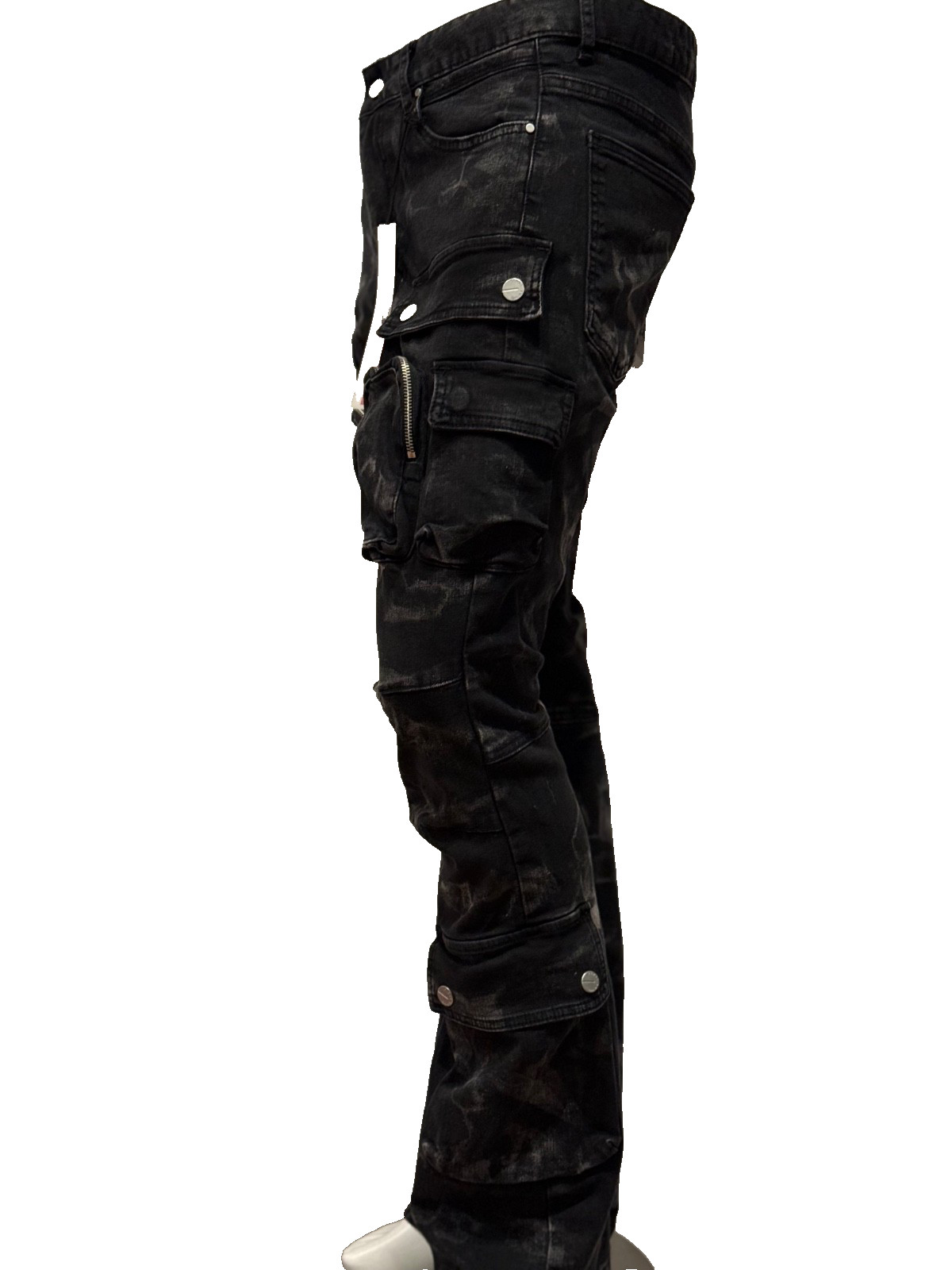 New ! Men’s First Row Stacked Fit Jeans balck washed Denim (typhoon) Skinny