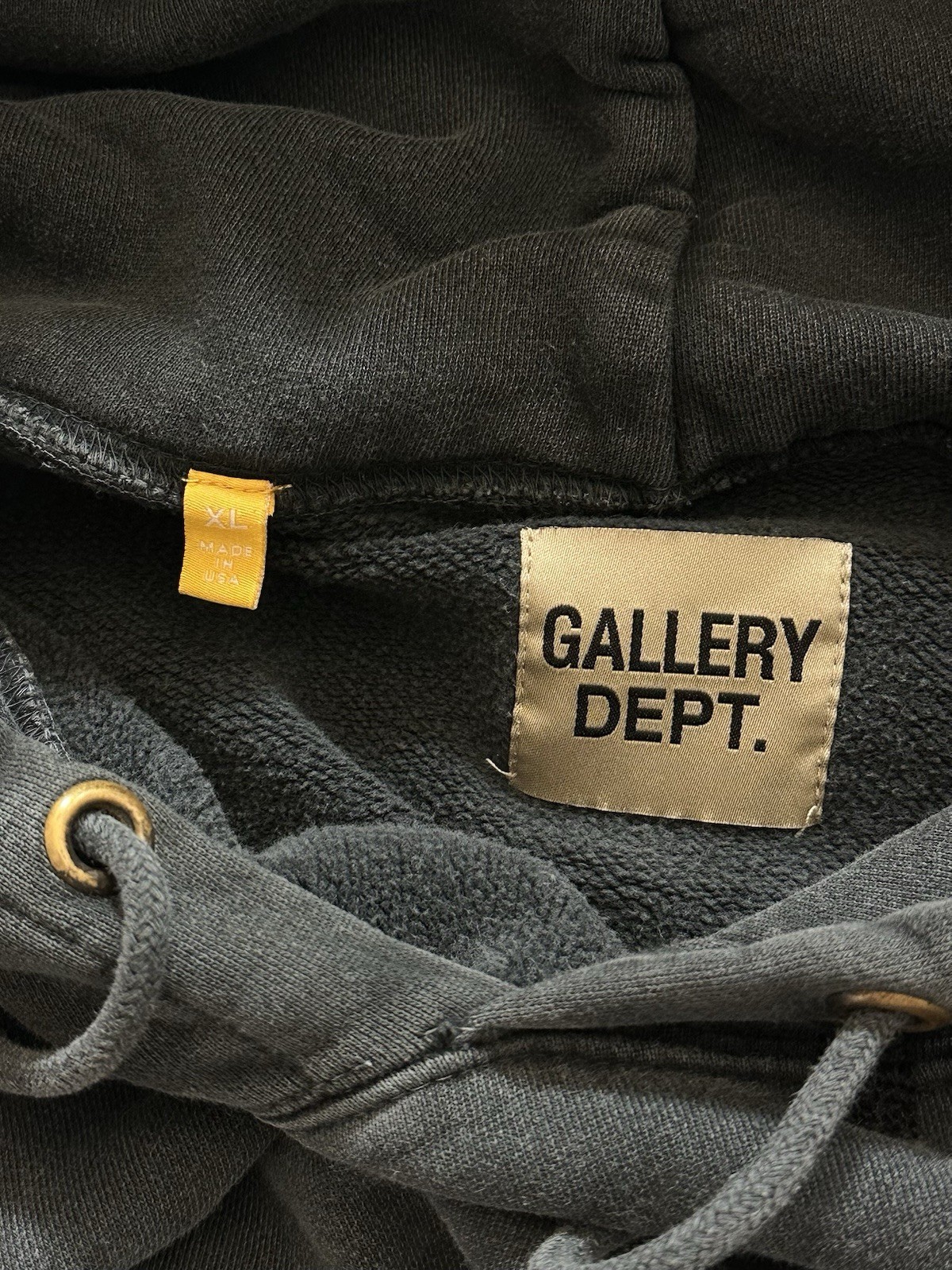 Gallery Dept Washed Black Charcoal Gray Hoodie Hype Streetwear Designer Men’s XL
