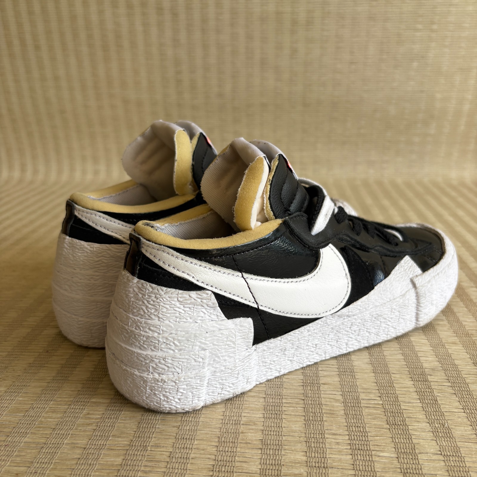 Nike Sacai Blazer Low Shoes Mens Size 7.5 Black White Leather Sneaker DM6443-001