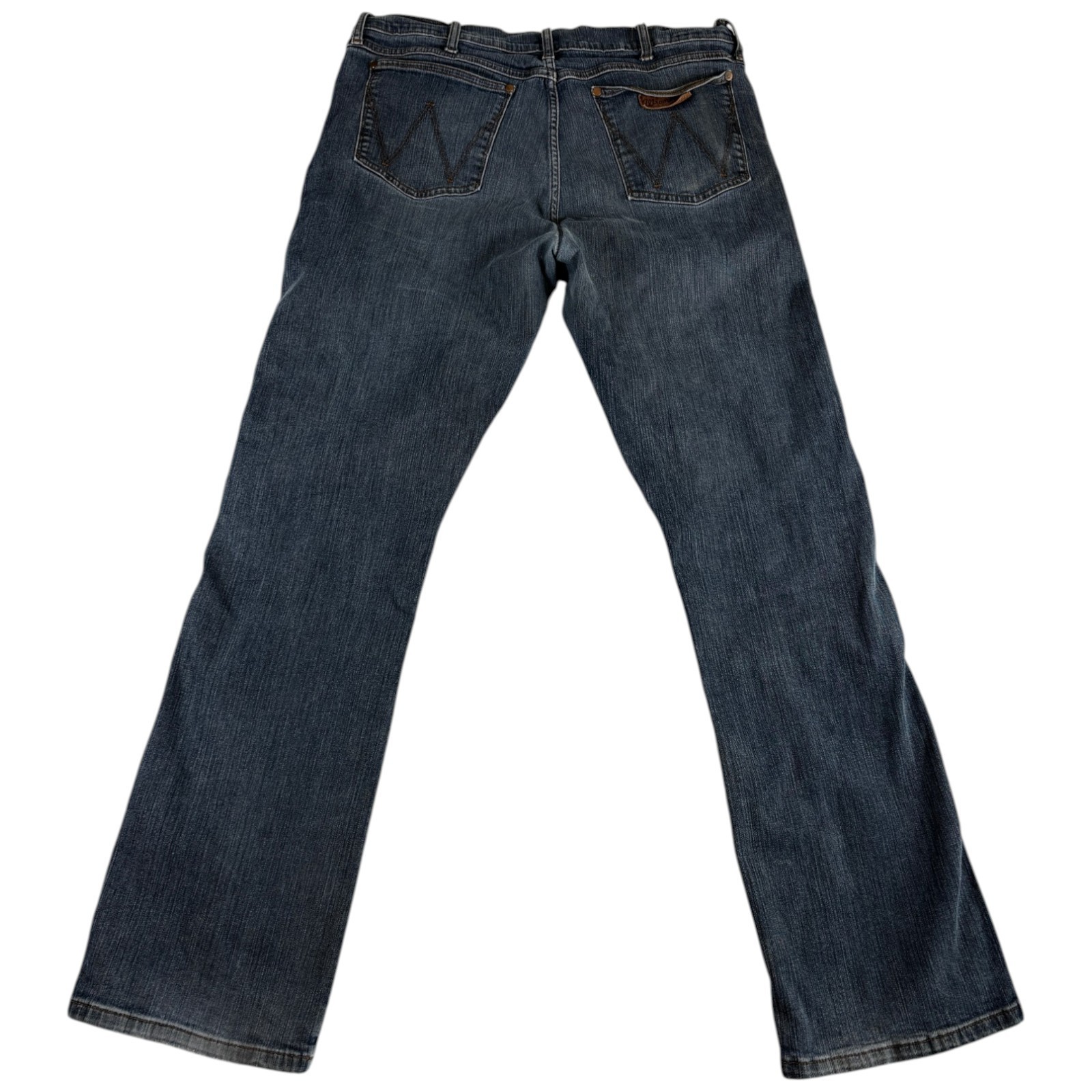 Wrangler Retro Relaxed Bootcut Jeans Mens 37×33.5 Blue Denim Cowboy Mid Rise