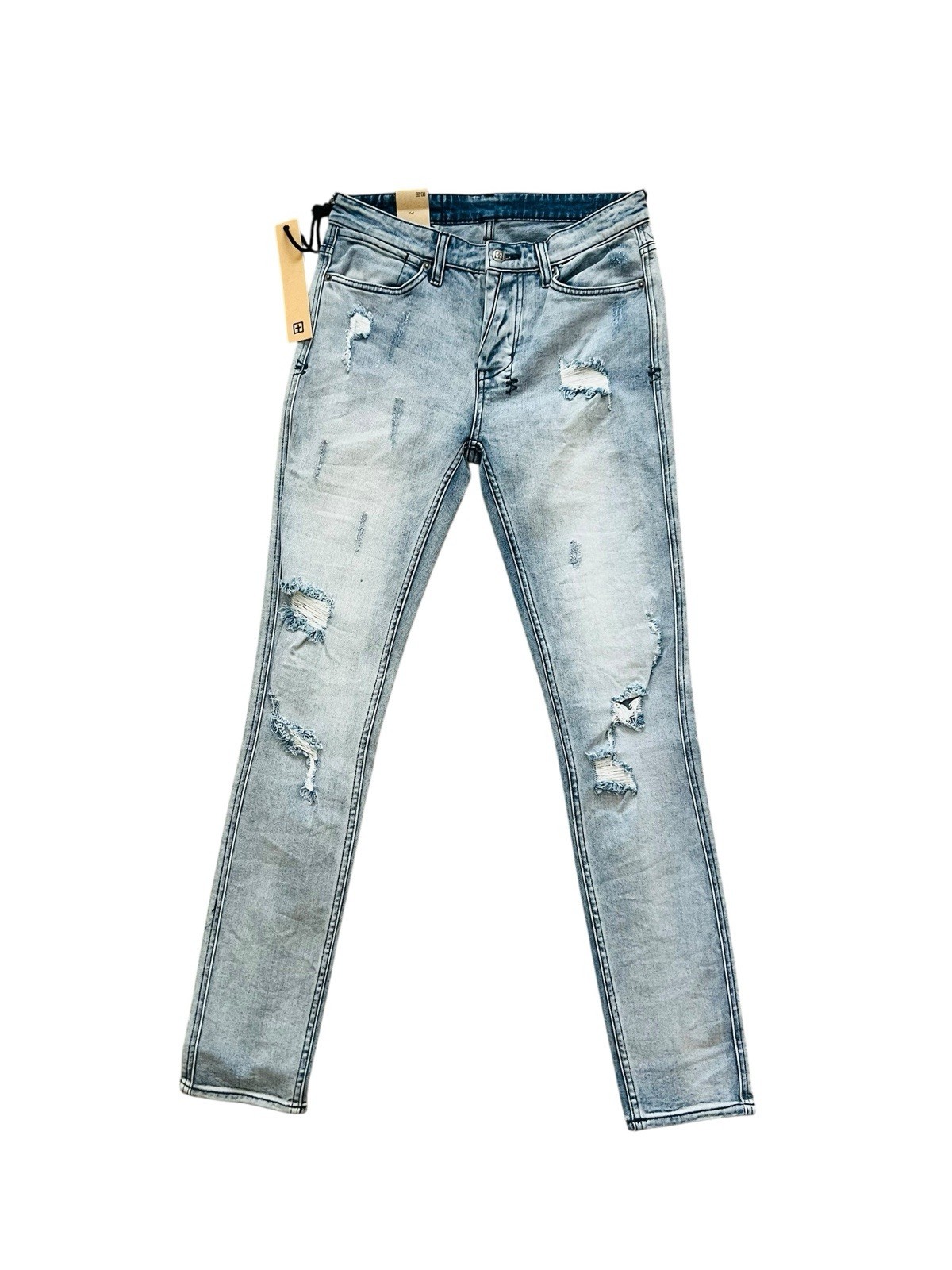 Ksubi Jeans Mens Trashed Dreams Van Winkle Skinny Leg Blue $220 Size 31/32