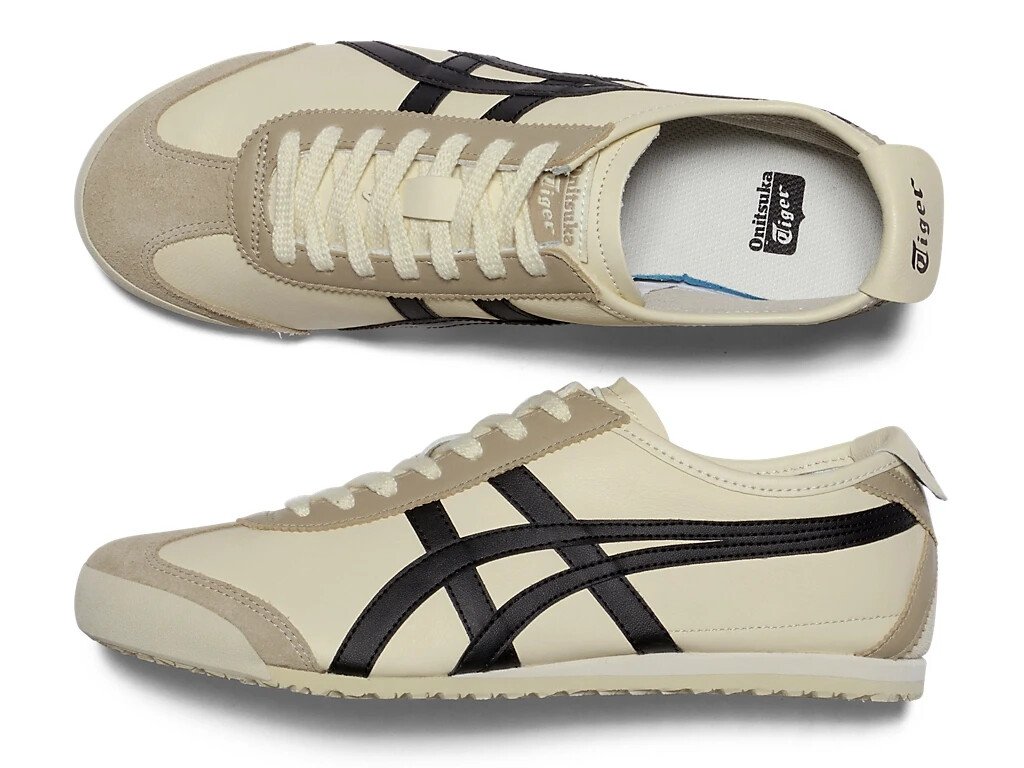 Onitsuka Tiger Mexico 66 1183C102-752 Ivory Black Shoes Brand New With Box