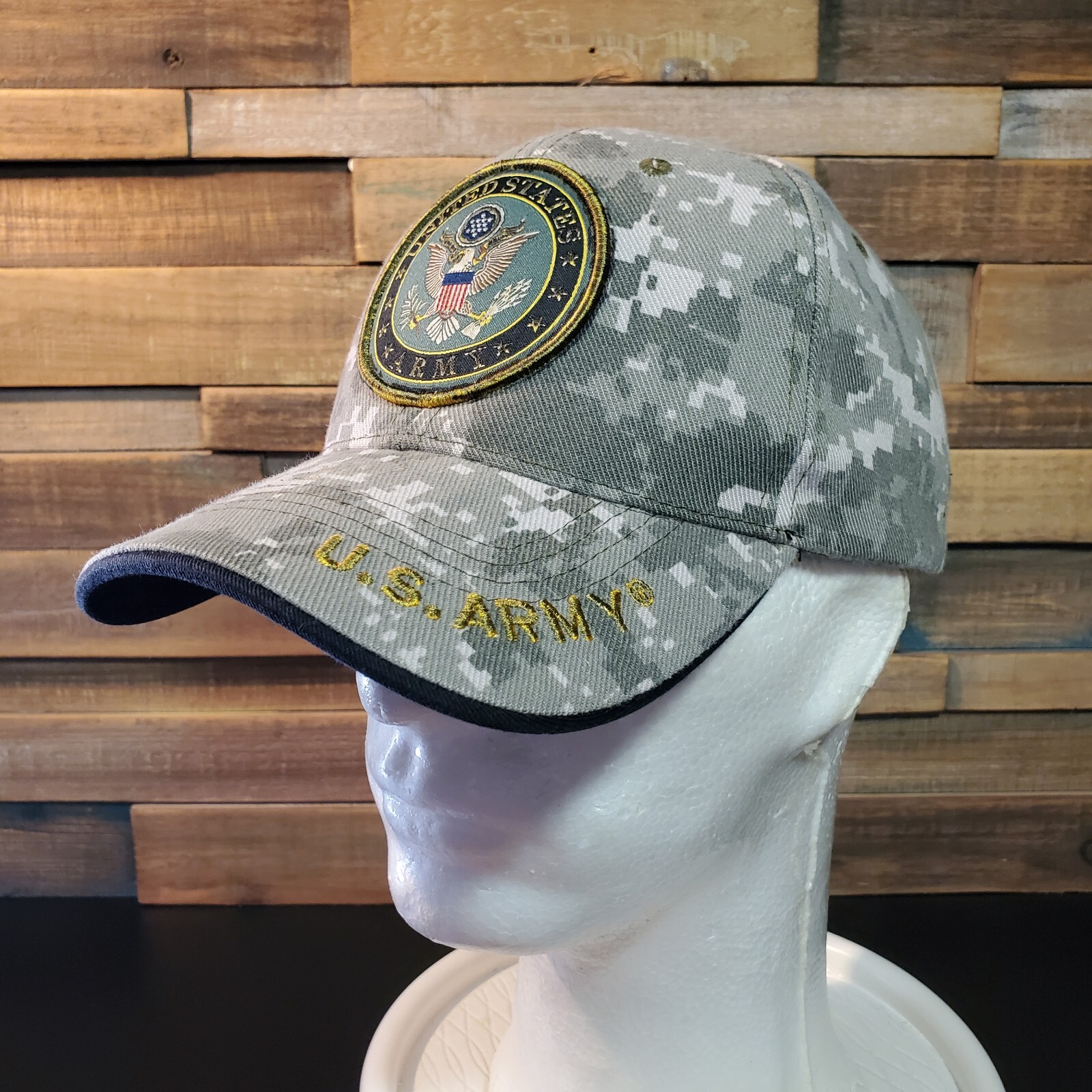 U.S. Army Hat Strap Back Digital Camo JM Warriors Military Baseball Maga Trump