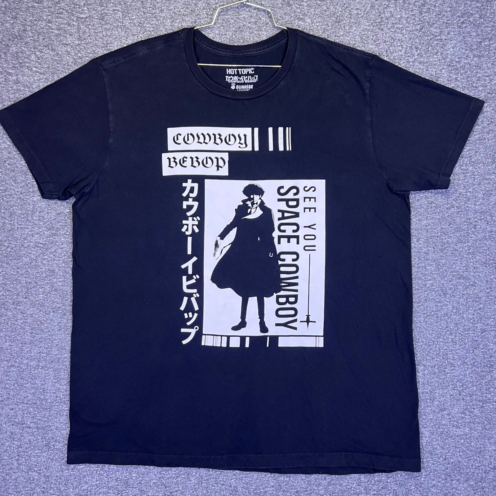 Cowboy Bebop Shirt Mens XL Black Spike Spiegel Anime Space Cowboy Graphic Tee