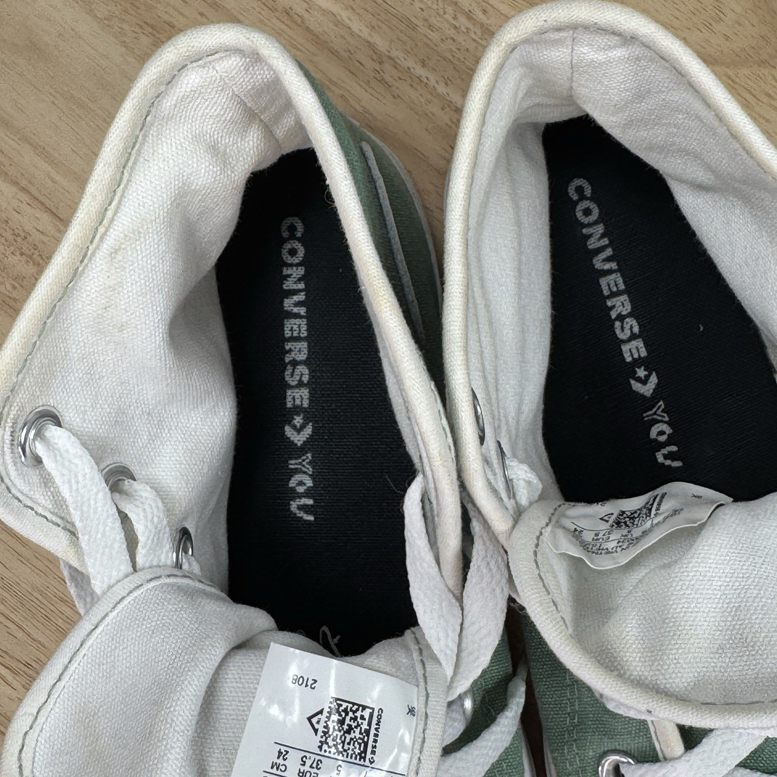 Converse Chuck Taylor Customized High Top Sneakers Sage Green 5 Men 7 Women