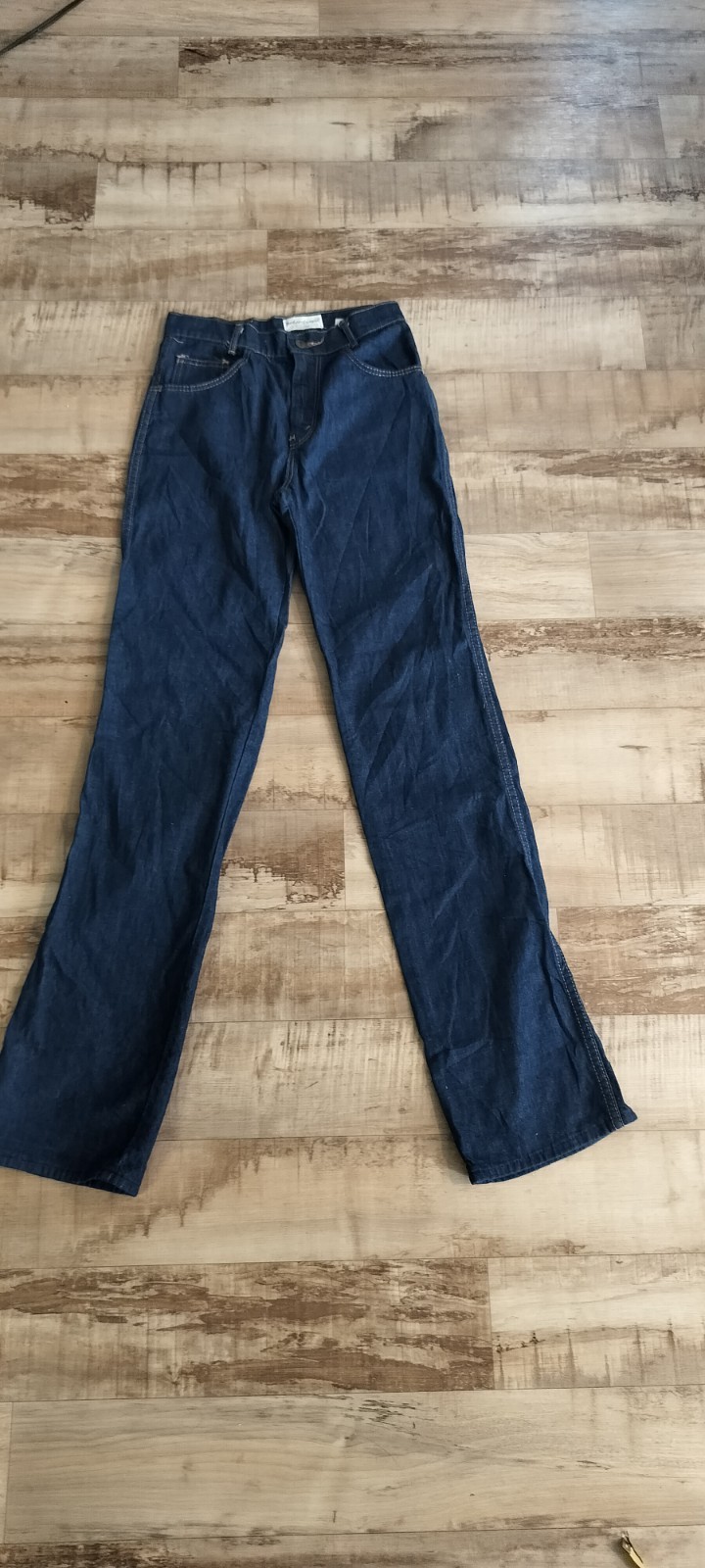Yves Saint Laurent Womens Blue Dark Wash Straight Mid Rise 100% Cotton Jeans