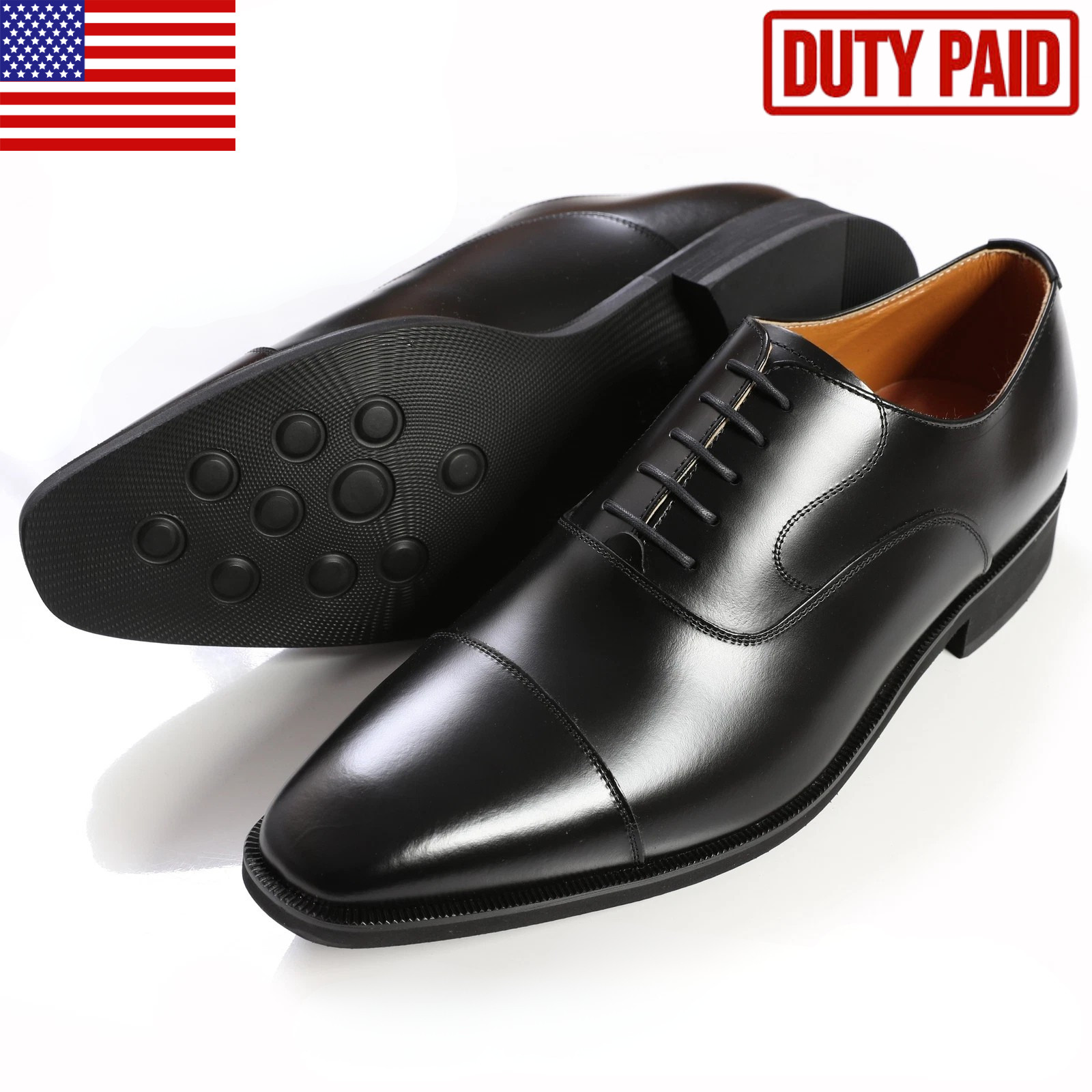 Men’s Genuine Leather Oxford Dress Shoes Cap Toe Lace Up 6 7 8 9 10 11 12 13