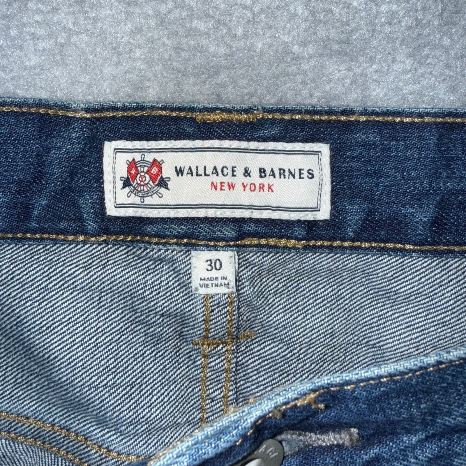 Wallace & Barnes Creased Slant Pocket Japanese Selvedge Denim Jeans Mens 30×31