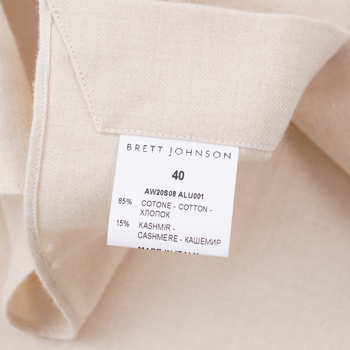 Brett Johnson Soft Cotton and Cashmere Snap-Front Western Shirt M (Eu 40) New