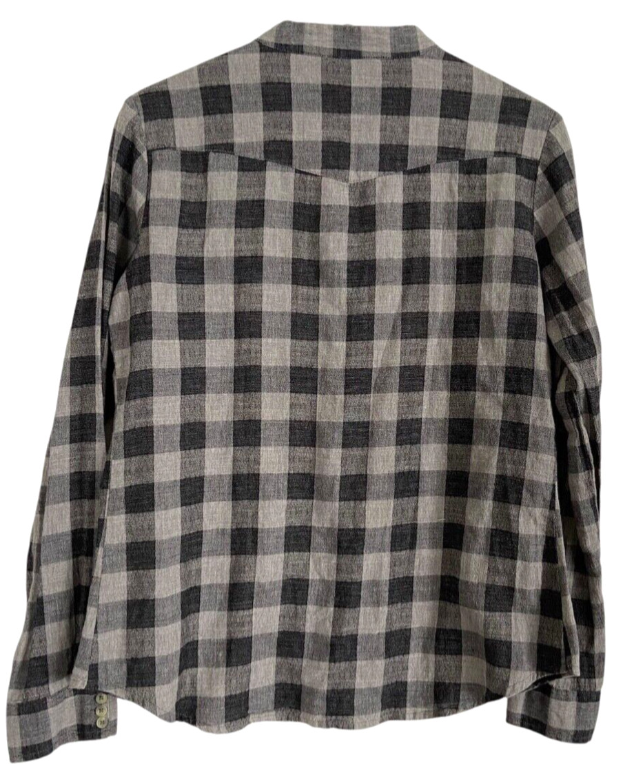 Sundance Plaid Lace Shirt S Gray Check Button Up Western Cowgirl Redford Cassidy