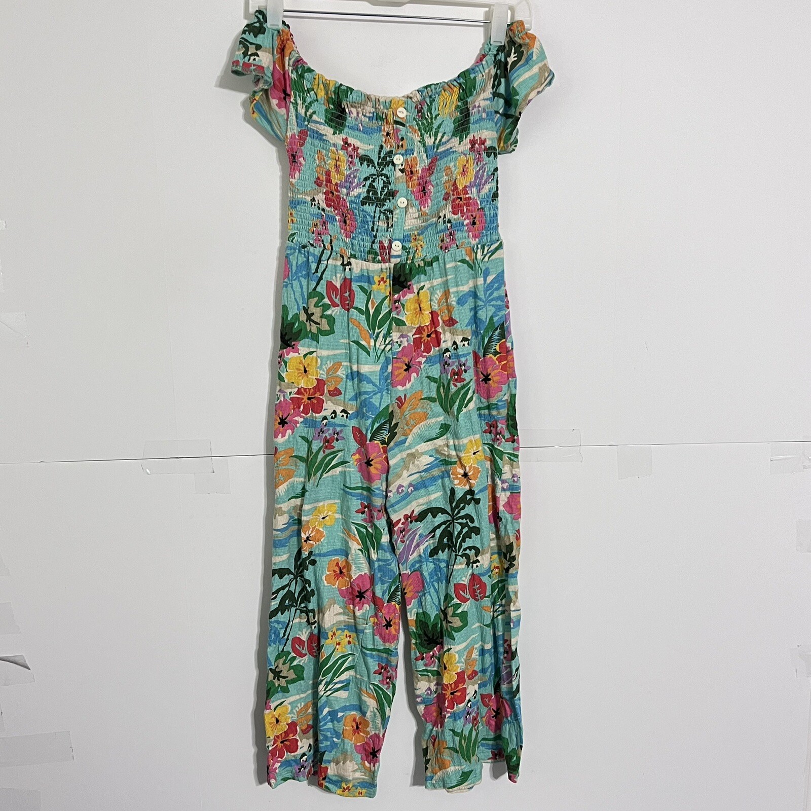 Vintage Zara Girls Romper Jumpsuit Size 13-14 Cm164 Multicolor Floral Pull On