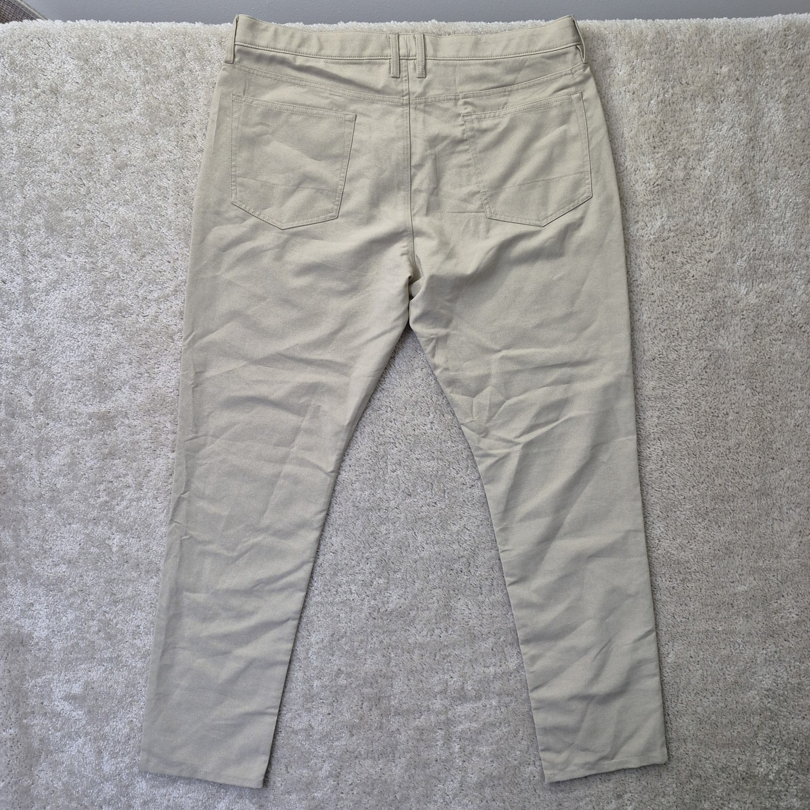 Bonobos Golf Pants Mens 38/32 Slim Tapered Beige Performance Stretch Chino