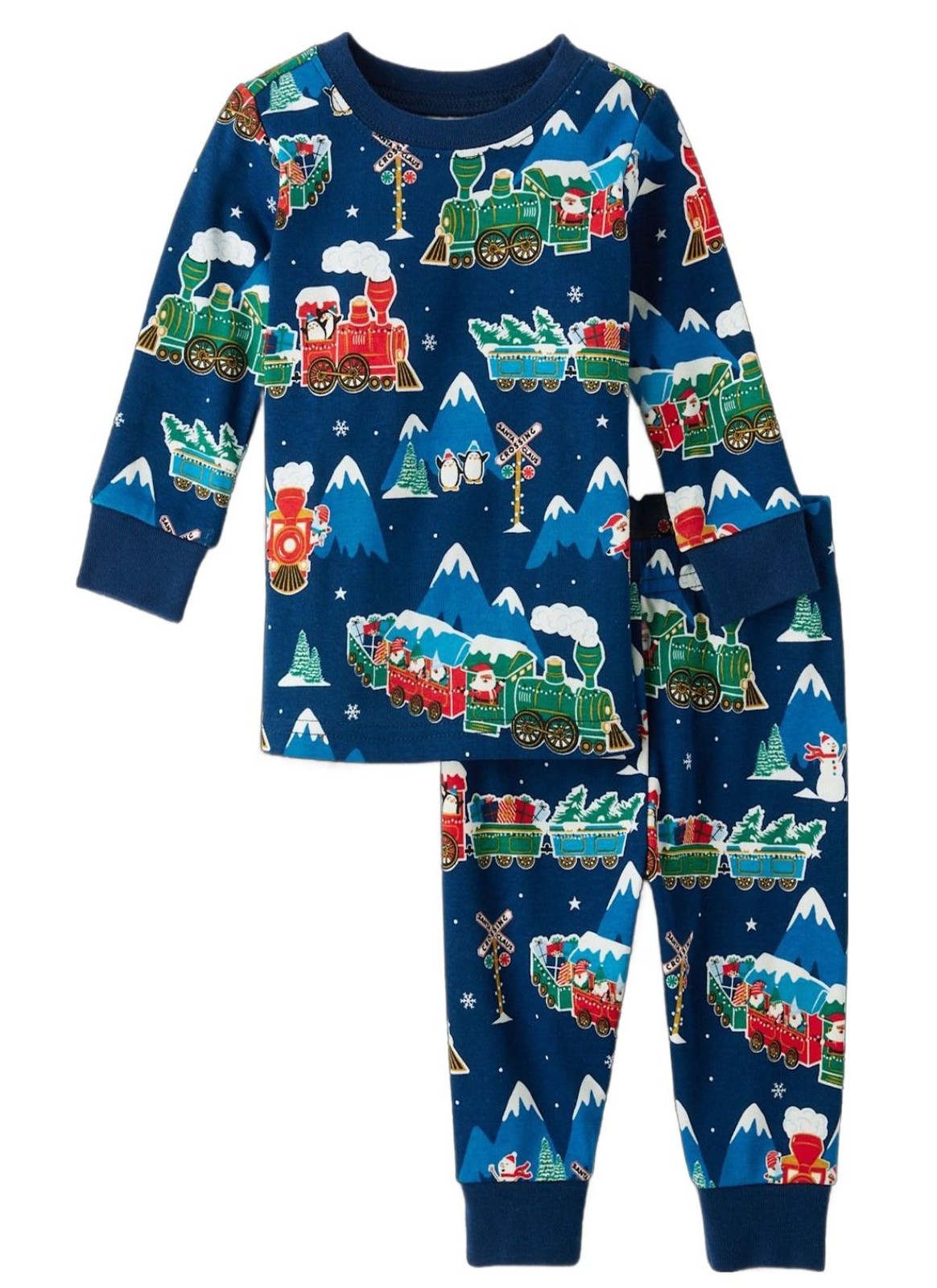 Toddler Boy’s Christmas Train Glow-in-the-Dark Holiday Pajama Set