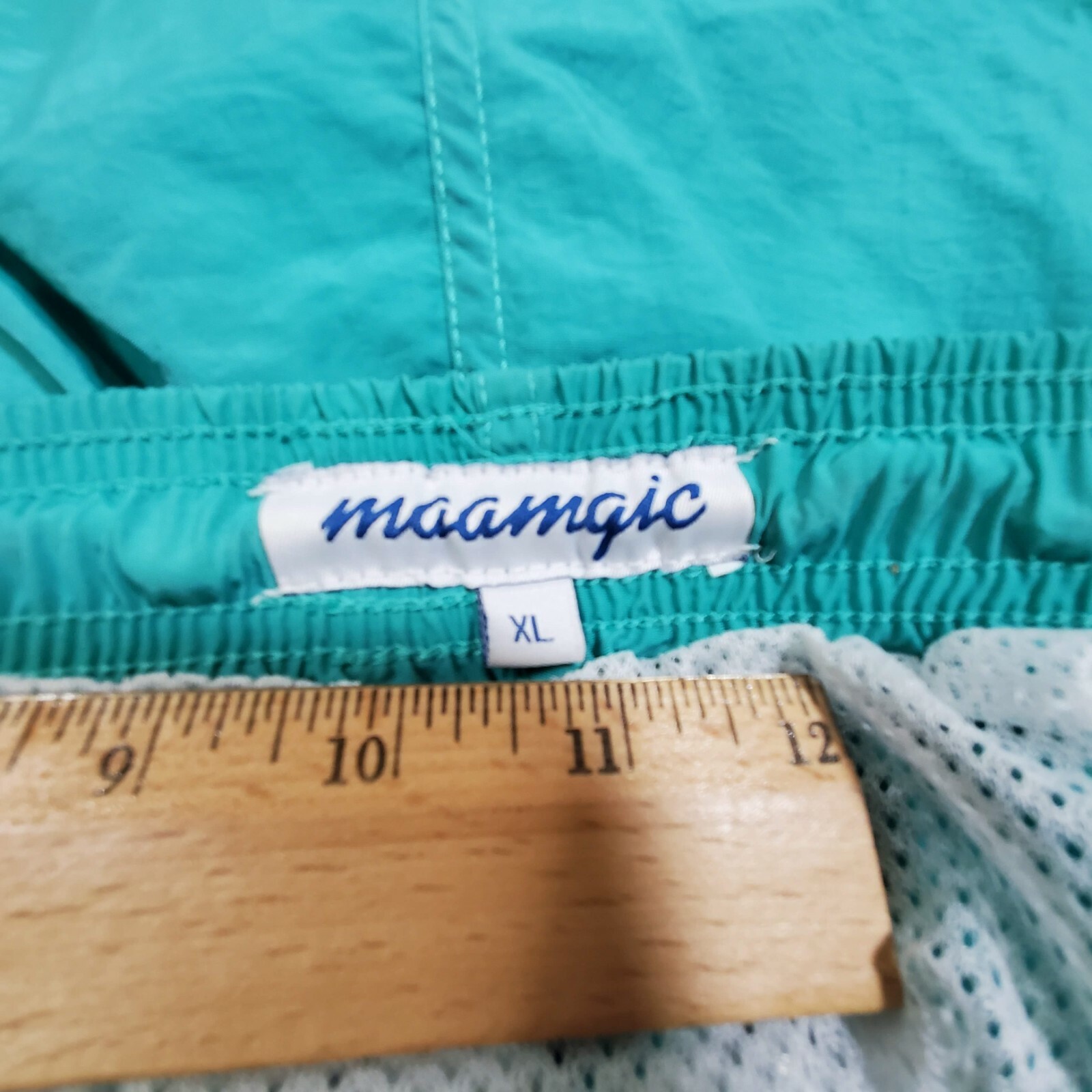 Maamgic Quick Dry Swim Trunks Teal Mesh Lined Board Shorts Mens XL