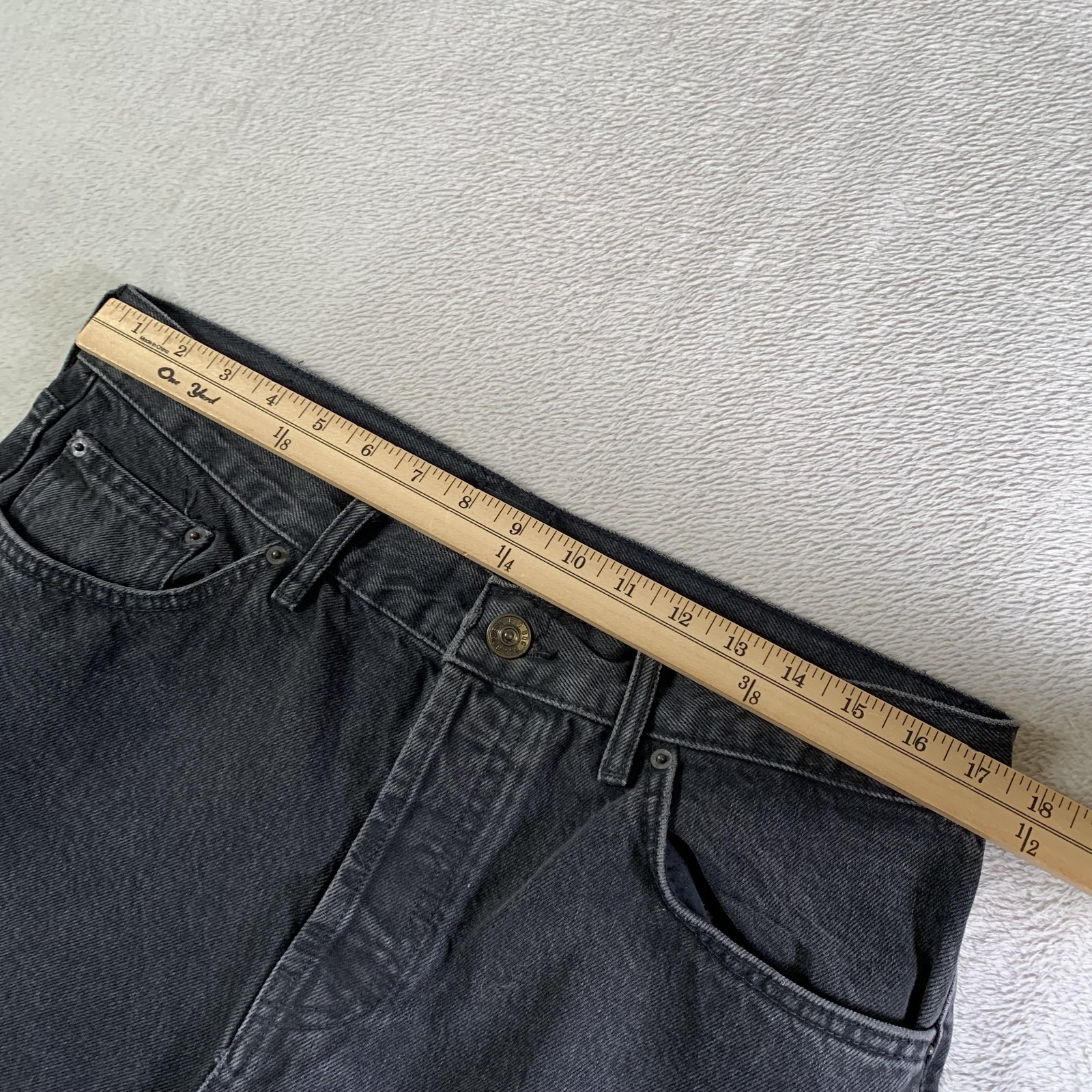 BDG Dad Jeans Mens 34×29 (Tag 34×32) Gray Straight Charcoal Wash Button Fly