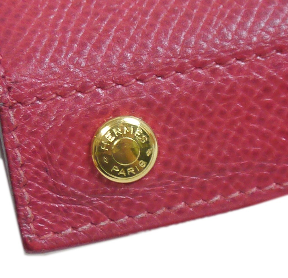 Authentic HERMES Caro PM Pouch Serie Leather #4055