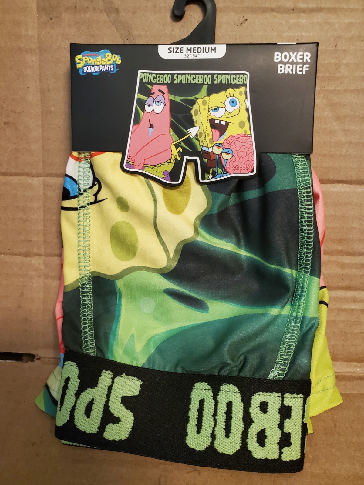 Men’s Novelty Underwear: (1) Boxer Brief – SpongeBob Medium (32-34) waist!