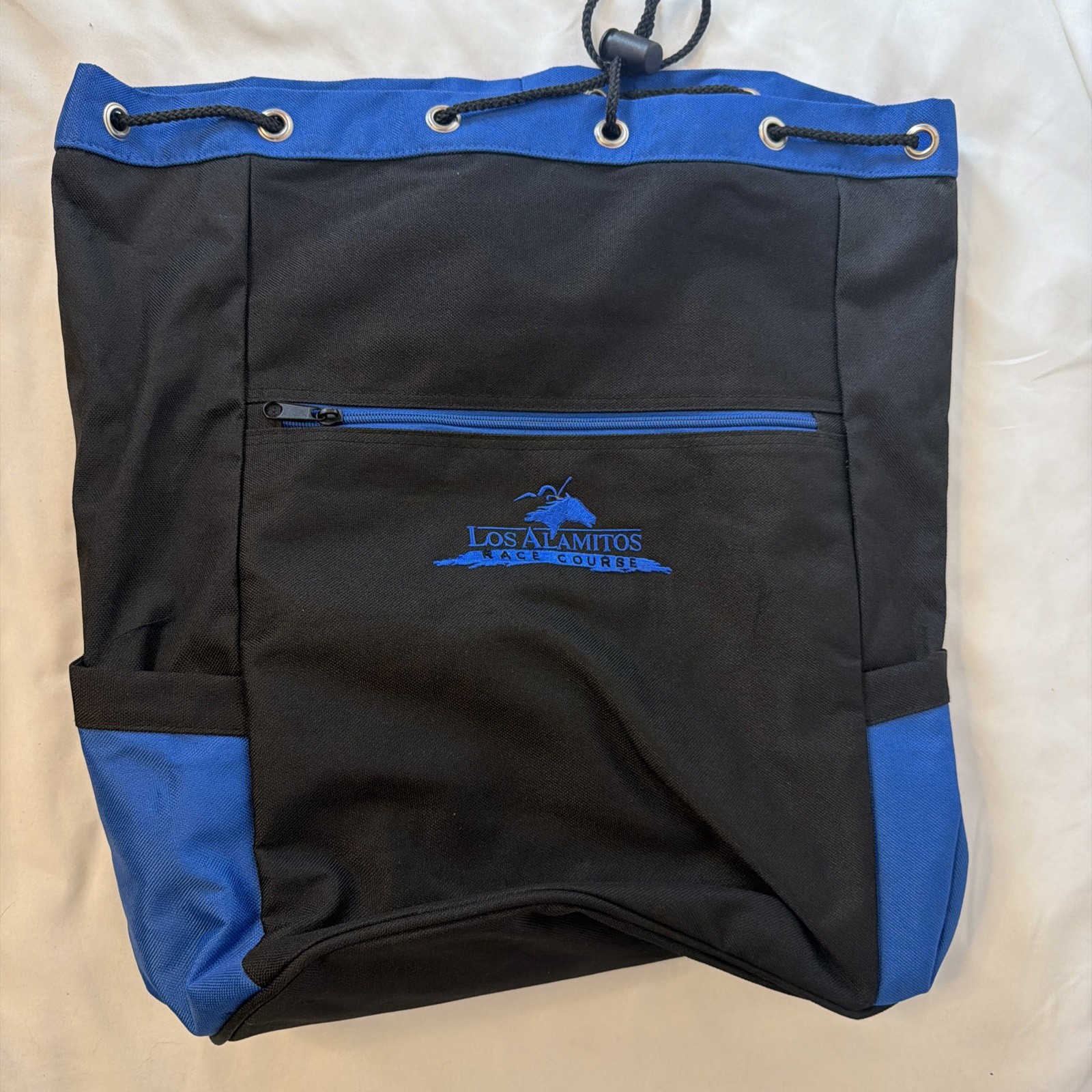 Los Alamitos Horse Track Race Tote Blue And Black Bag Vintage 1990s