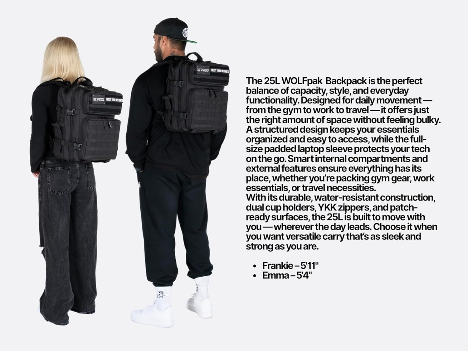 Wolfpak 25L Athletic Gym Backpack – Durable 1000D Waterproof Oxford Material wit