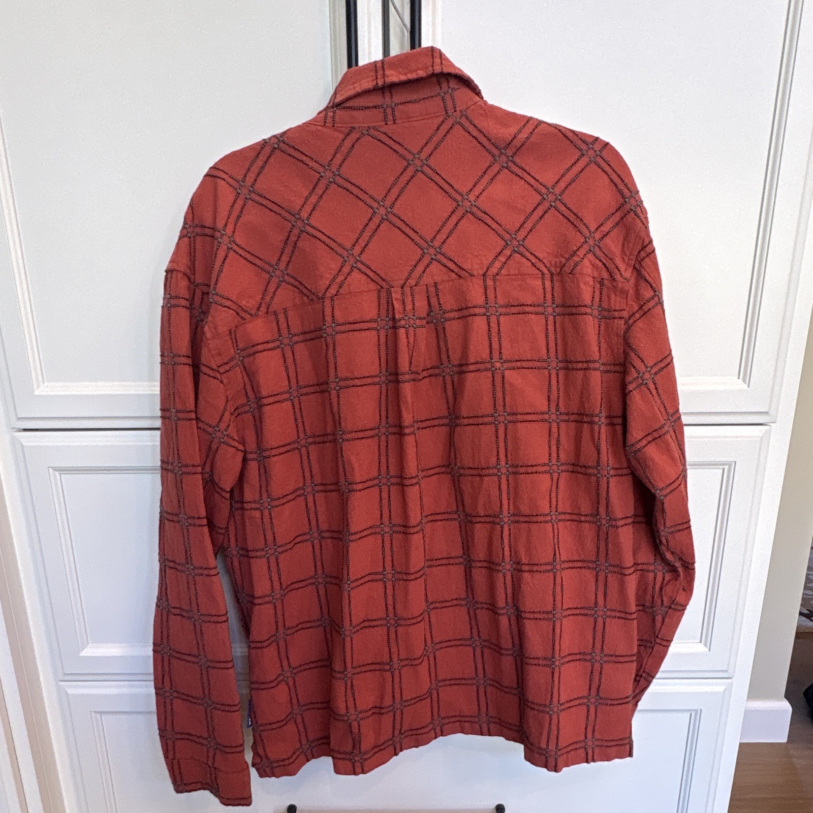 Without Walls Orange blue plaid pattern zip up with zipper pocket medium