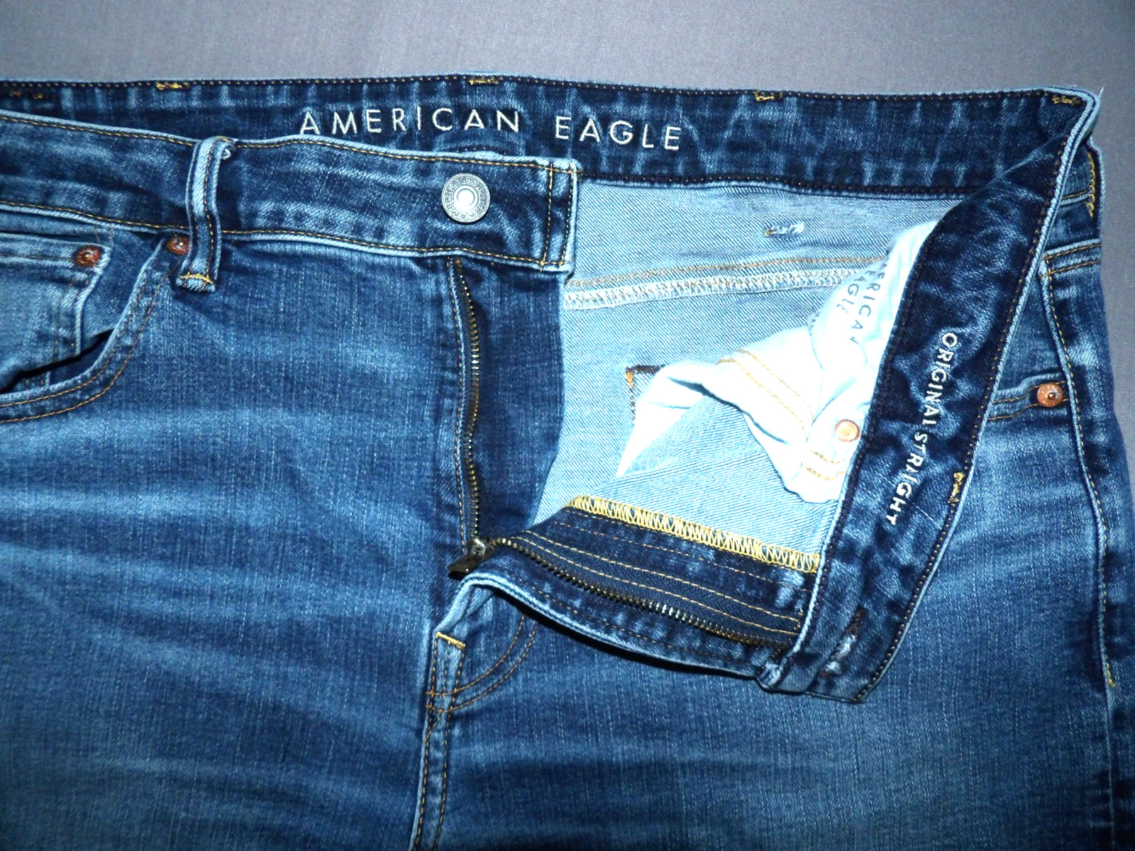 American Eagle Air FLEX+ Stretch Original Straight Leg Denim Jeans Men’s 38 X 32