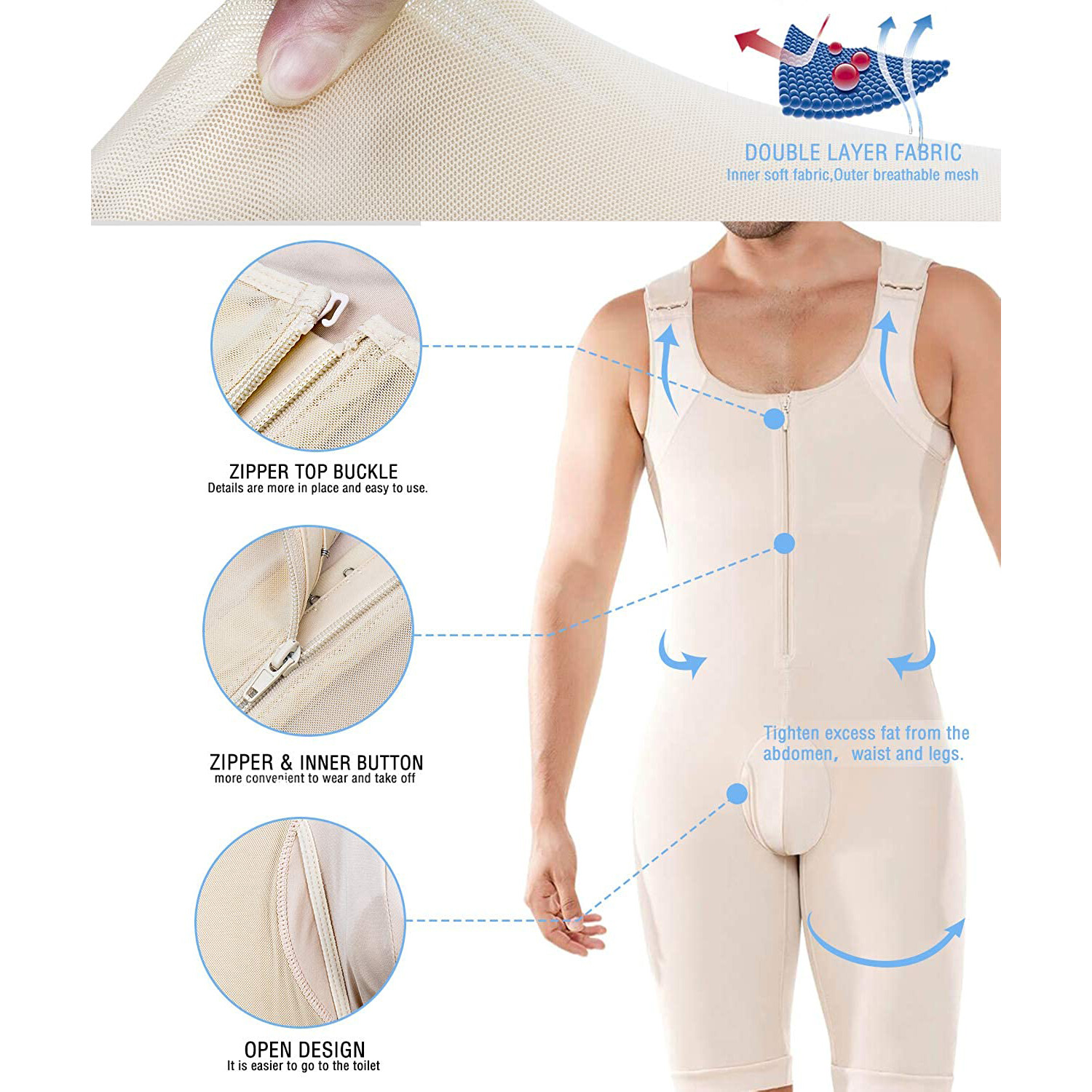 Fajas Colombianas para Hombre Mens Girdle High Compression Garment Shapewear US