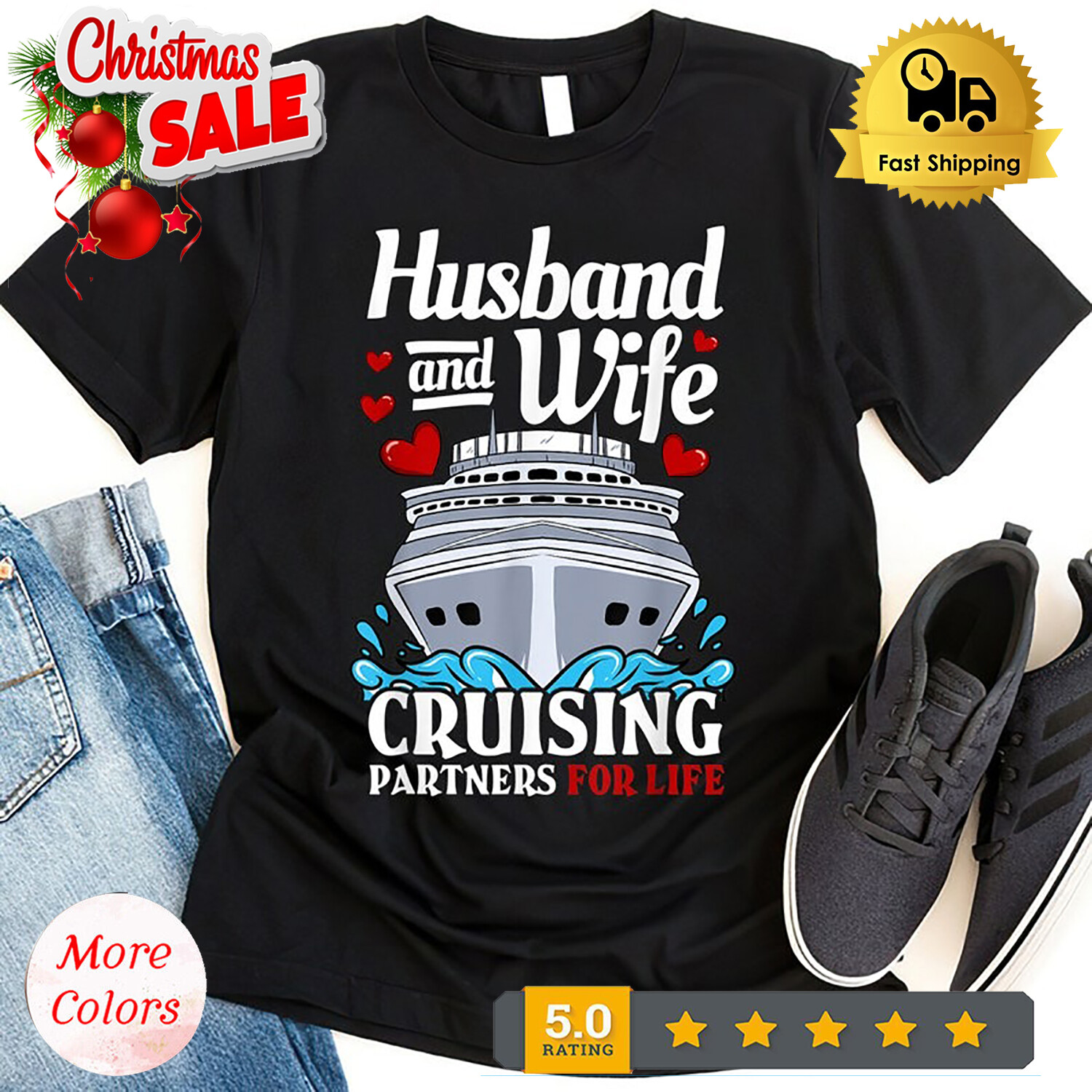 2025/Husband And Wife Cruising Partners For Life Cruise Shirt, Cruise Vacation T