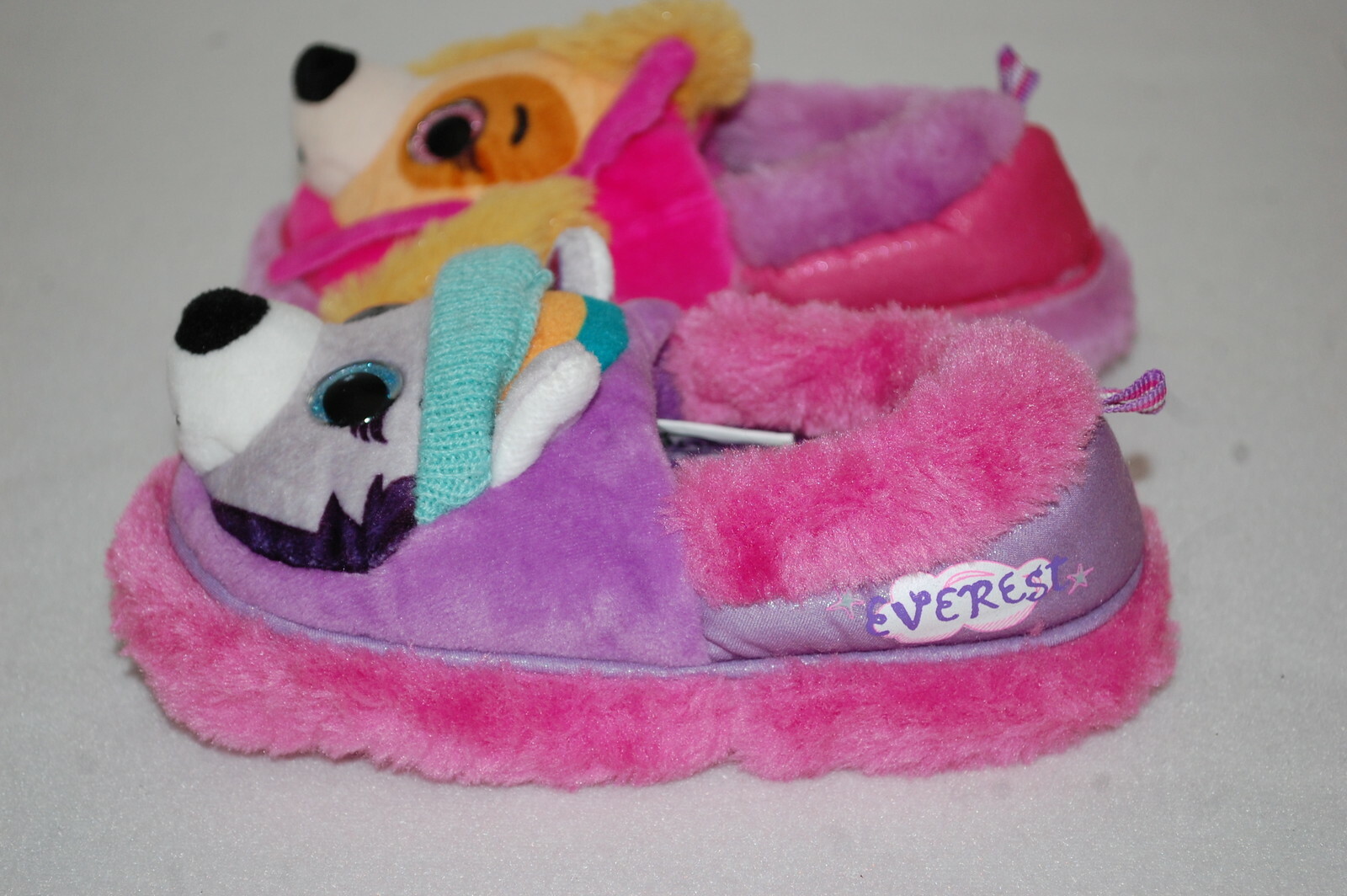 Toddler Girls SKYE & EVEREST Plush Paw Patrol Slippers SIZE 5-6 7-8 9-10 11-12