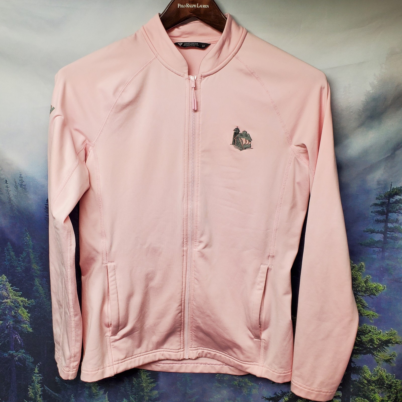Level Wear Womens Size Small Pink Zip Up Comfort Golf Jacket Plum Creek