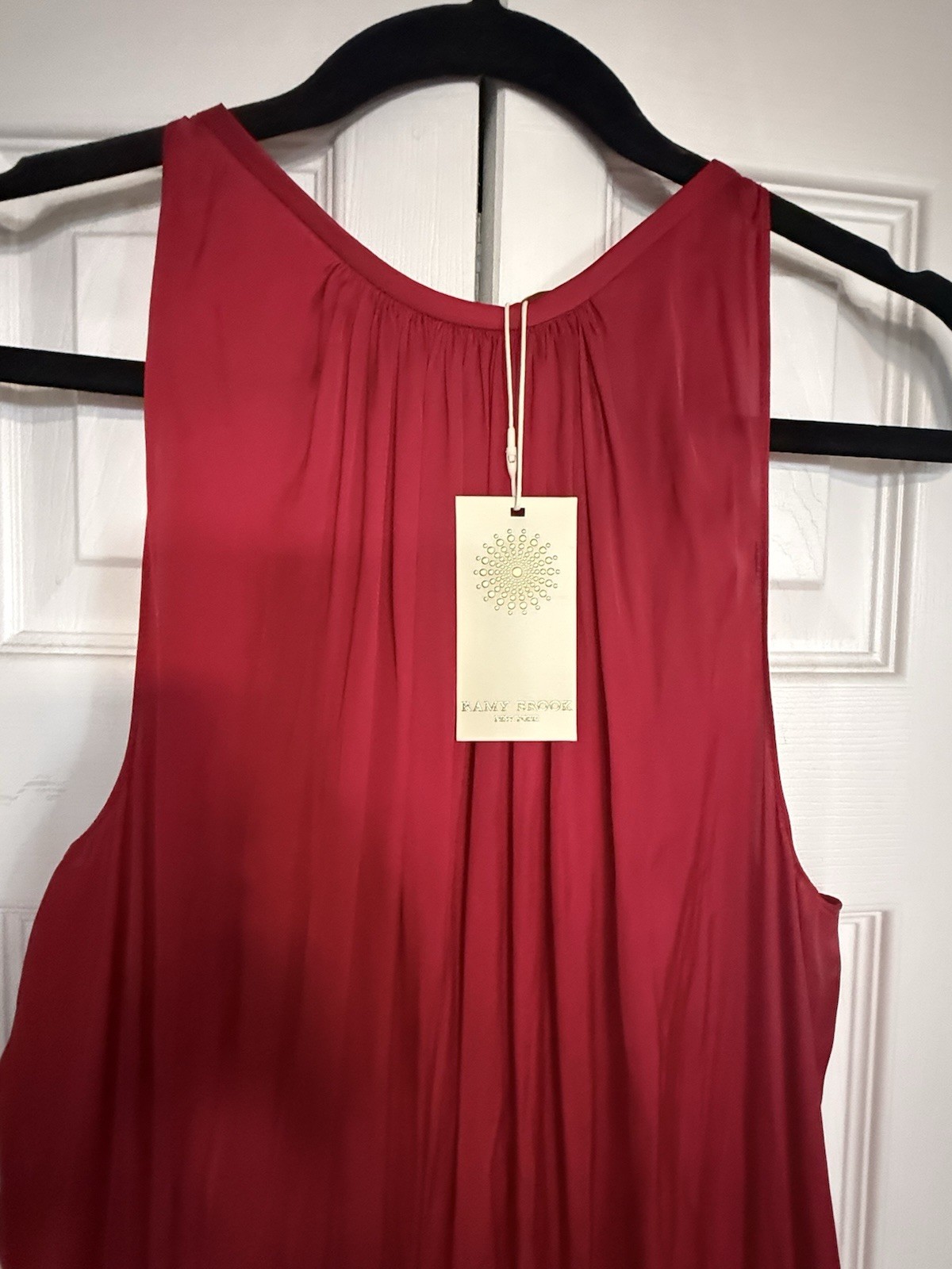 XL Ramy Brook, LLC New York. Shiny Audrey Dress in Trure Red