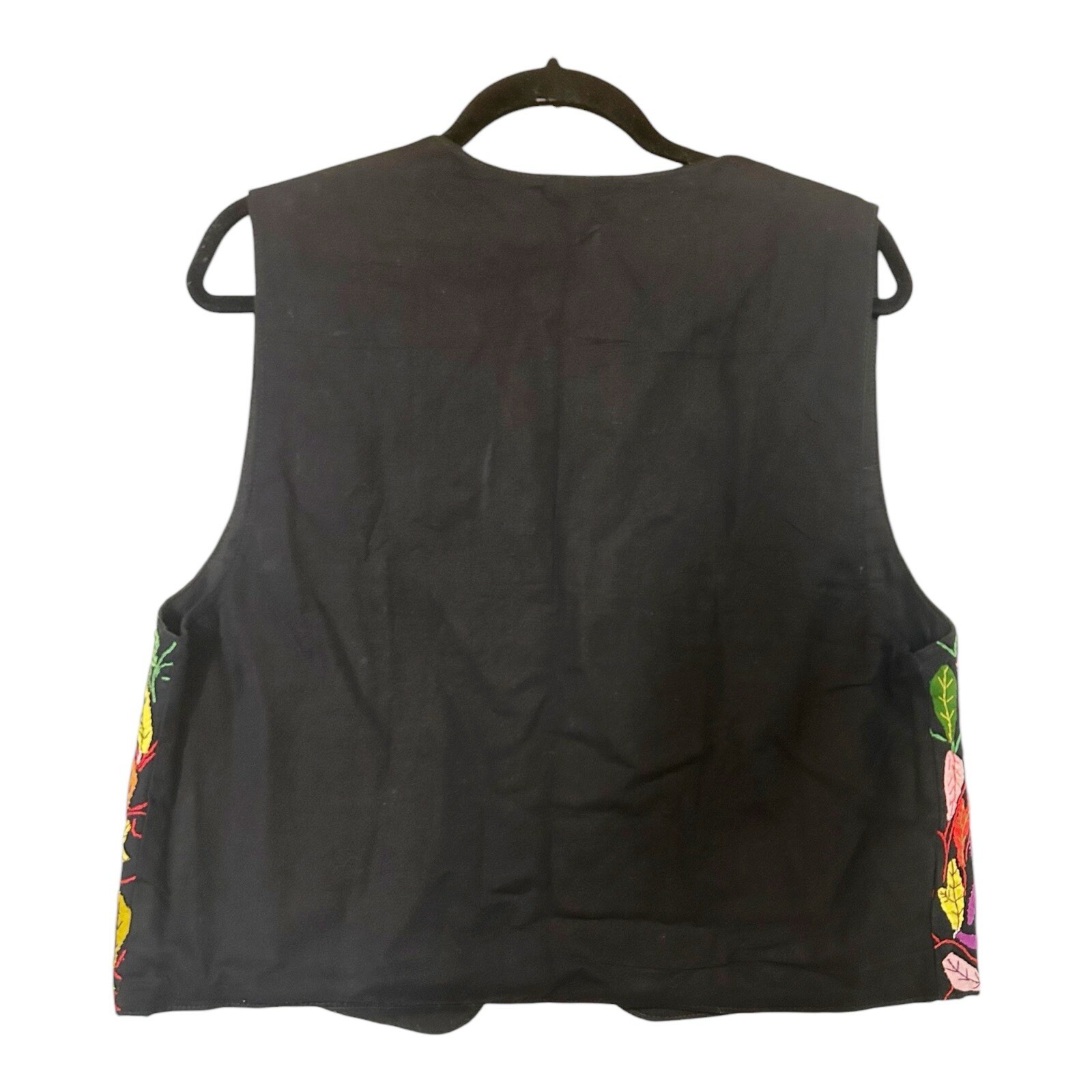 Maharani Cotton Multicolored CAT Hand Appliqué Vest Art Wear India One Size F2
