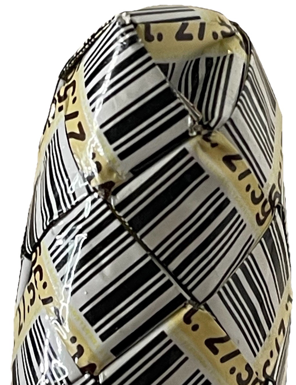 Handmade Upcycled Barcode Wristlet Zip Pouch Wallet Size Candy Wrapper Bag