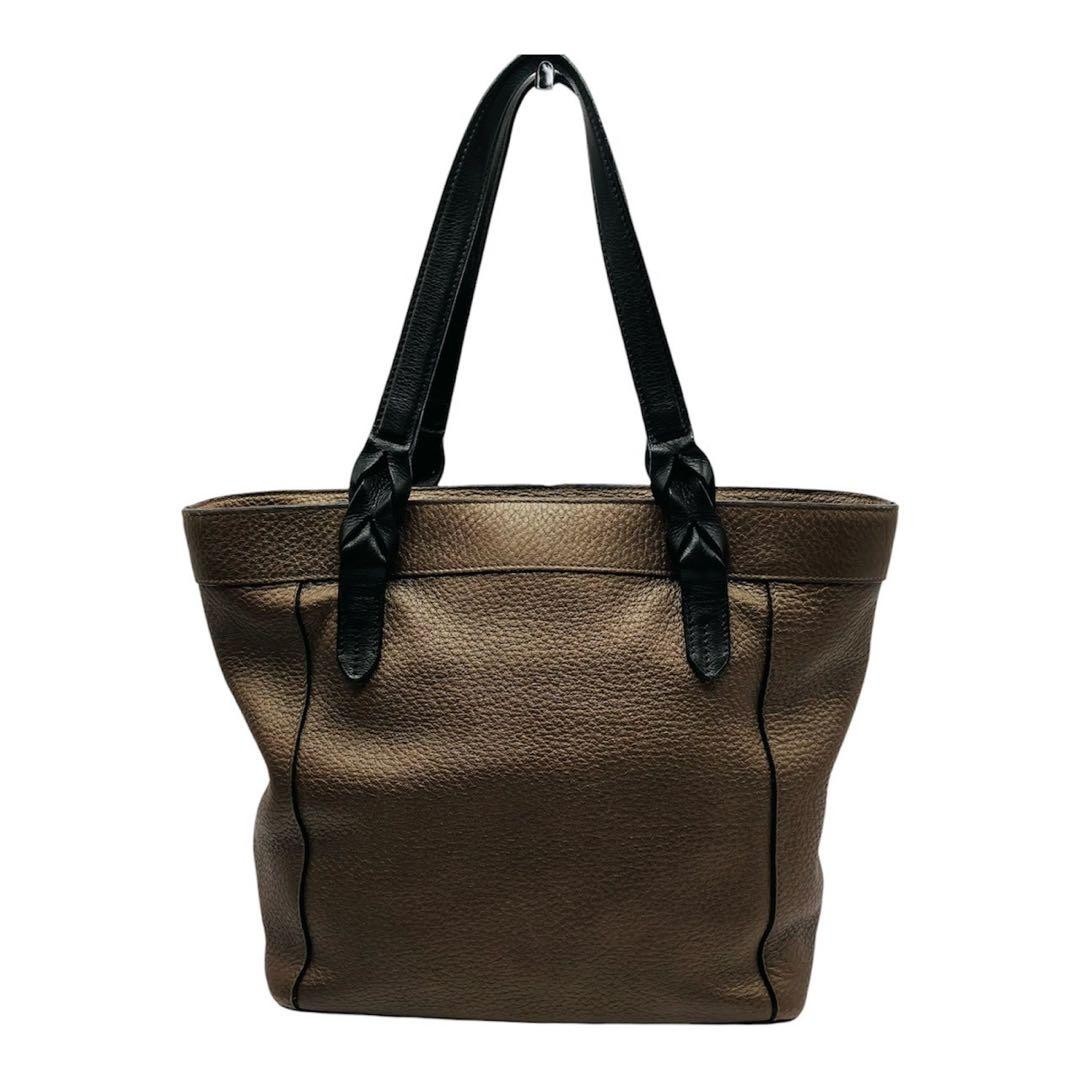 LOEWE Anagram Husta Handbag Bronze Dark Brown Leather