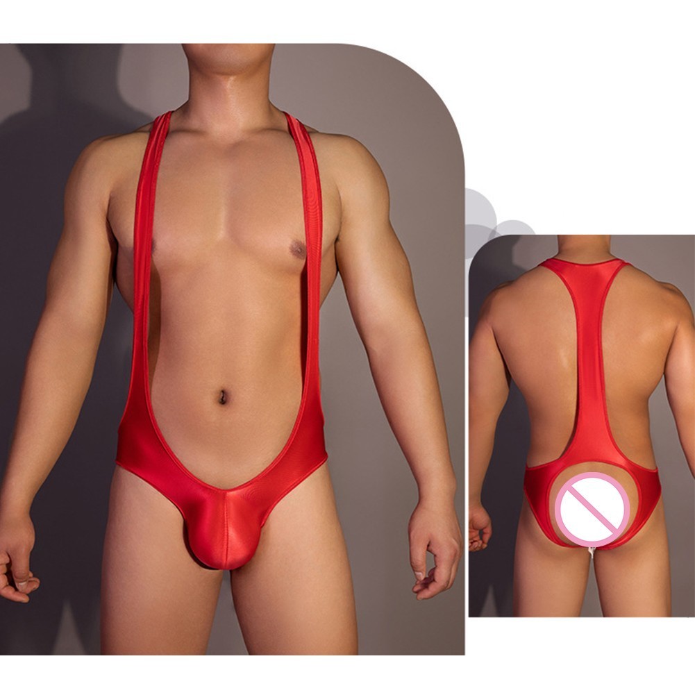 Bodysuit Men Underwear Men Jumpsuit for LINGERIE Medium Strecth Mens Shiny Neu